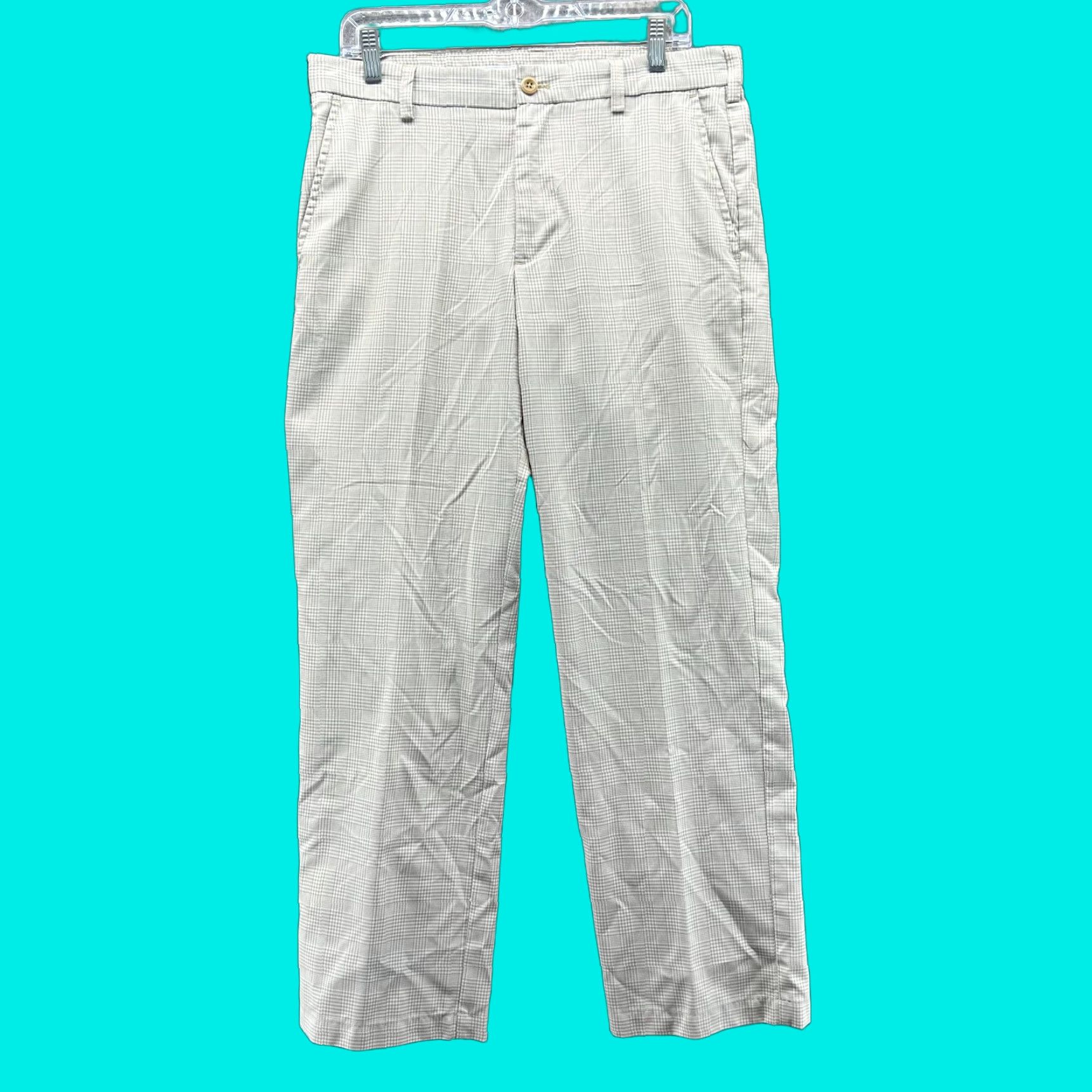 Izod IZOD Pants Men 32x30 Adult Khaki Chino Pleated Tan Beige Glen Check Vintage Golf Hat? Size US 32 / EU 48 - 1 Thumbnail