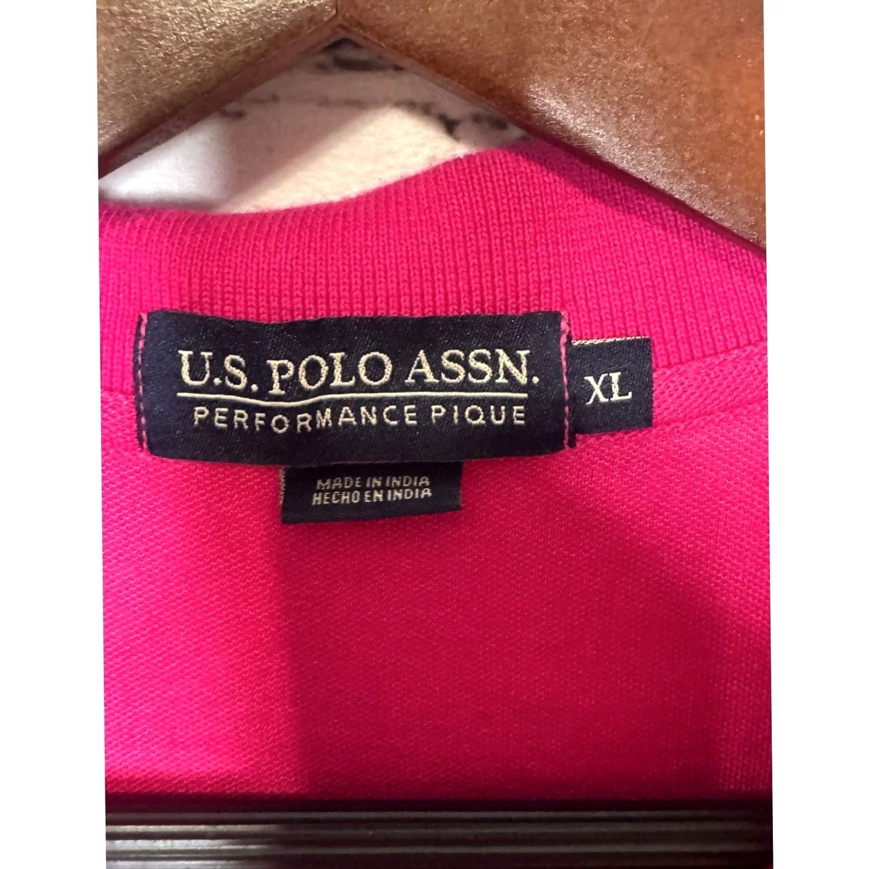 U.S. Polo Assn. U.S. Polo Assn. Performance Pique Polo Shirt Mens XL Pink Short Sleeve Casual Activewear Golf Breathable Embroidered Logo Summer Sport Shirt Size US XL / EU 56 / 4 - 3 Thumbnail