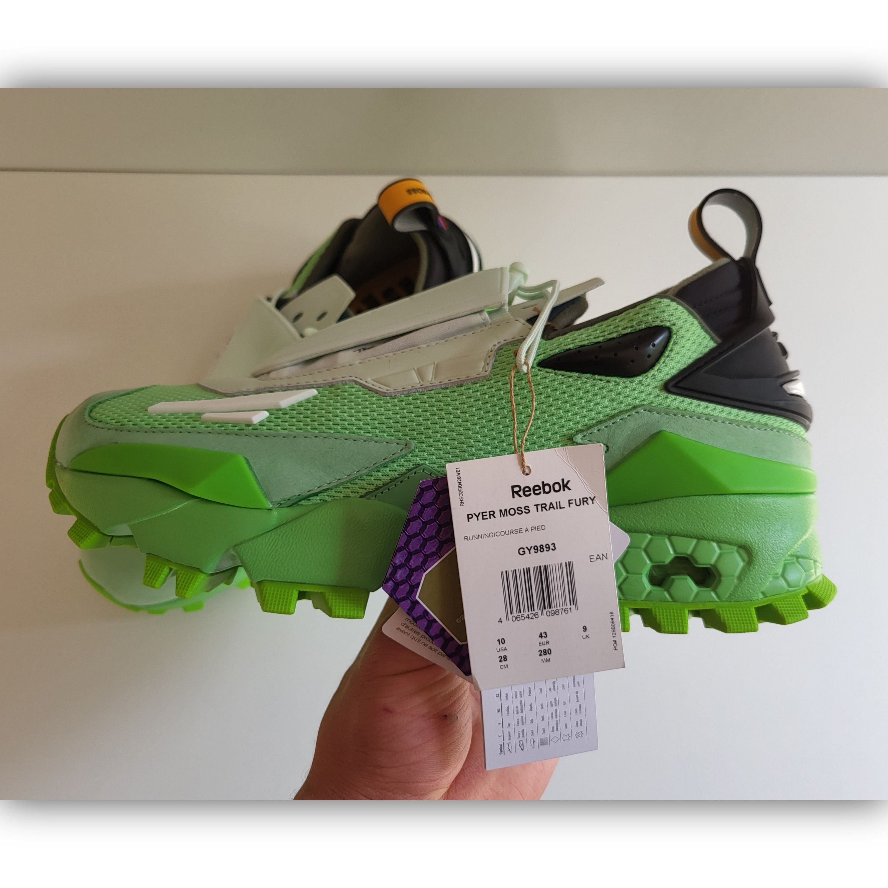 Reebok x Pyer Moss Experiment Trail Fury Green EU 43 New