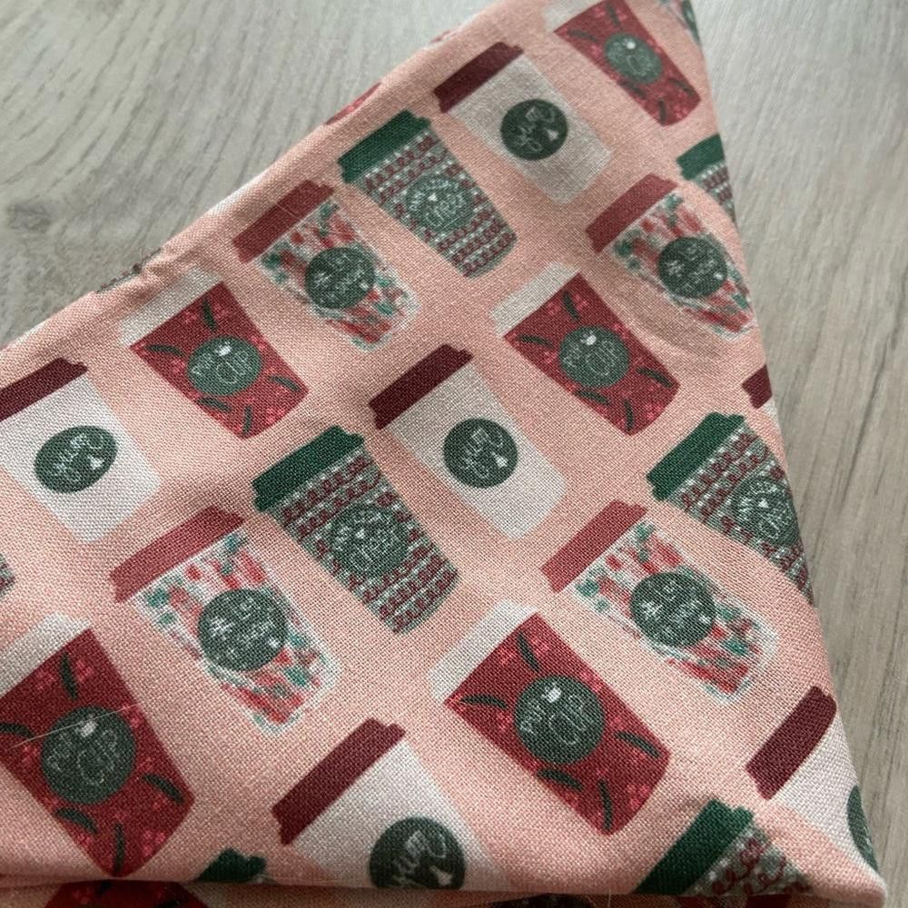 Designer Pink Starbucks Coffee Dog Bandana Size ONE SIZE - 4 Thumbnail