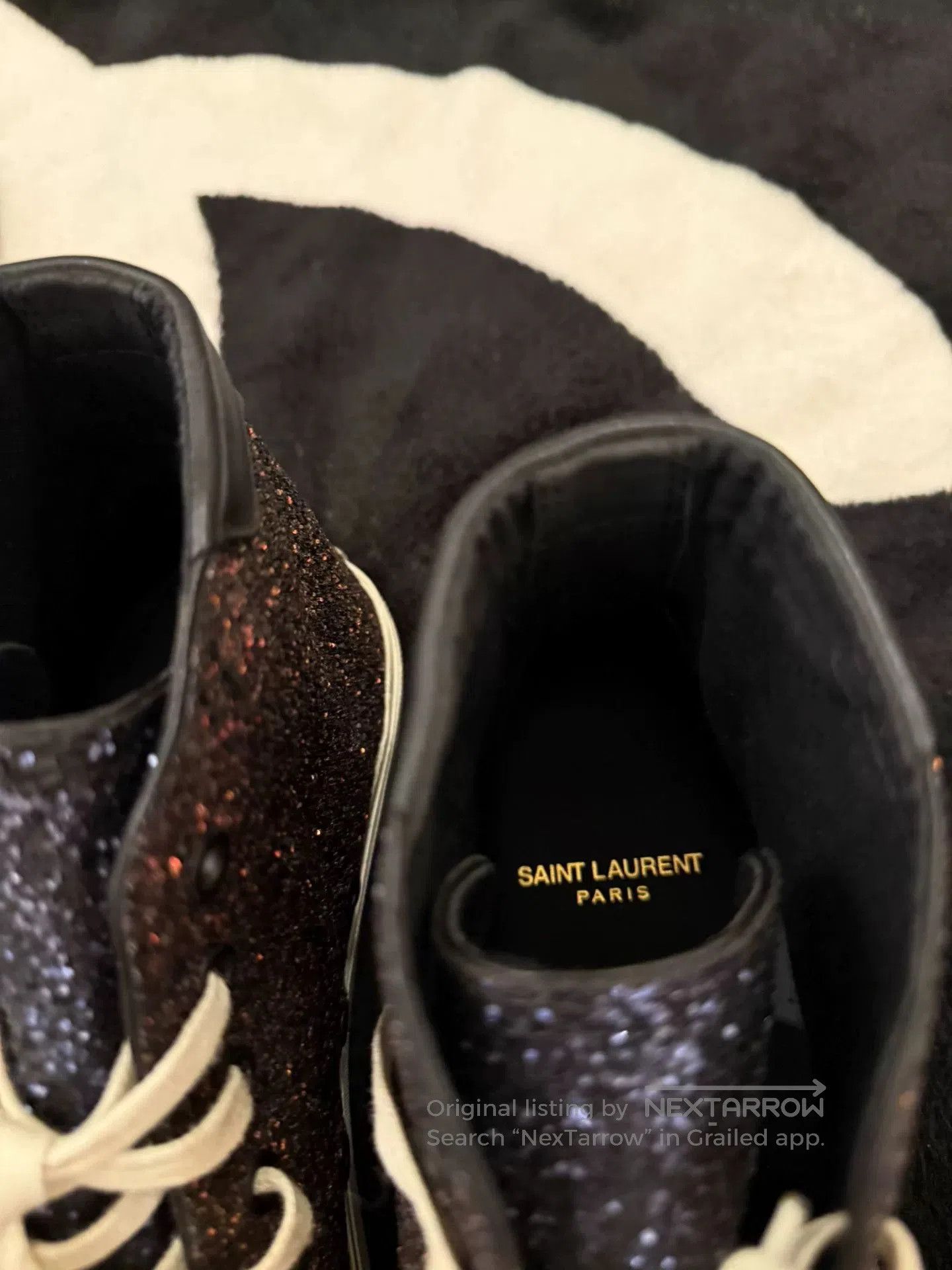 Saint Laurent Paris Saint Laurent High-Top Glitter Sneakers. Size US 8 / EU 41 - 6 Thumbnail