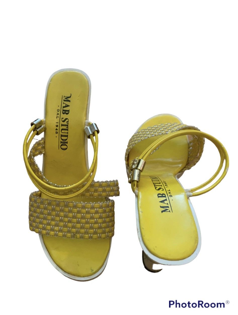 Designer × Vintage Vintage Y2K 90s Heels in yellow Size US 6 / IT 36 - 4 Thumbnail