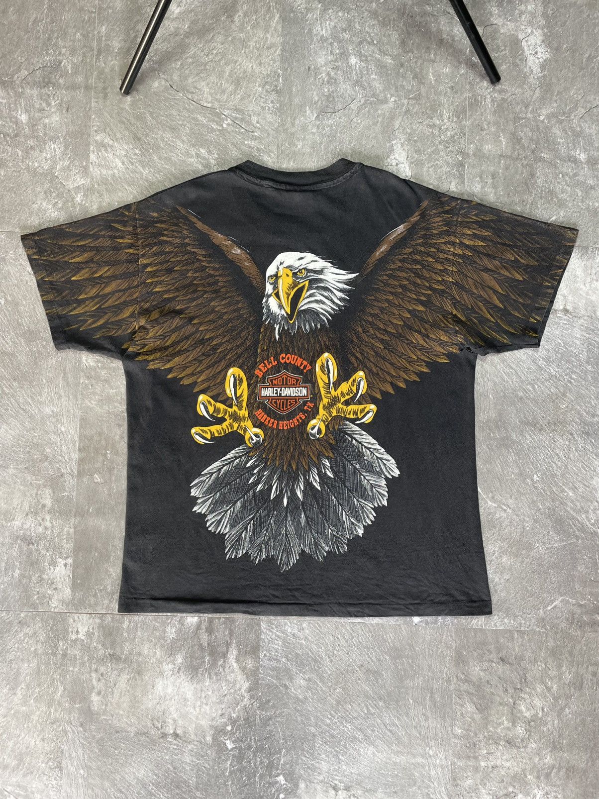 Harley Davidson Vintage 1993 Harley Davidson Big Eagle All Over Print OVP Size US L / EU 52-54 / 3 - 6 Thumbnail