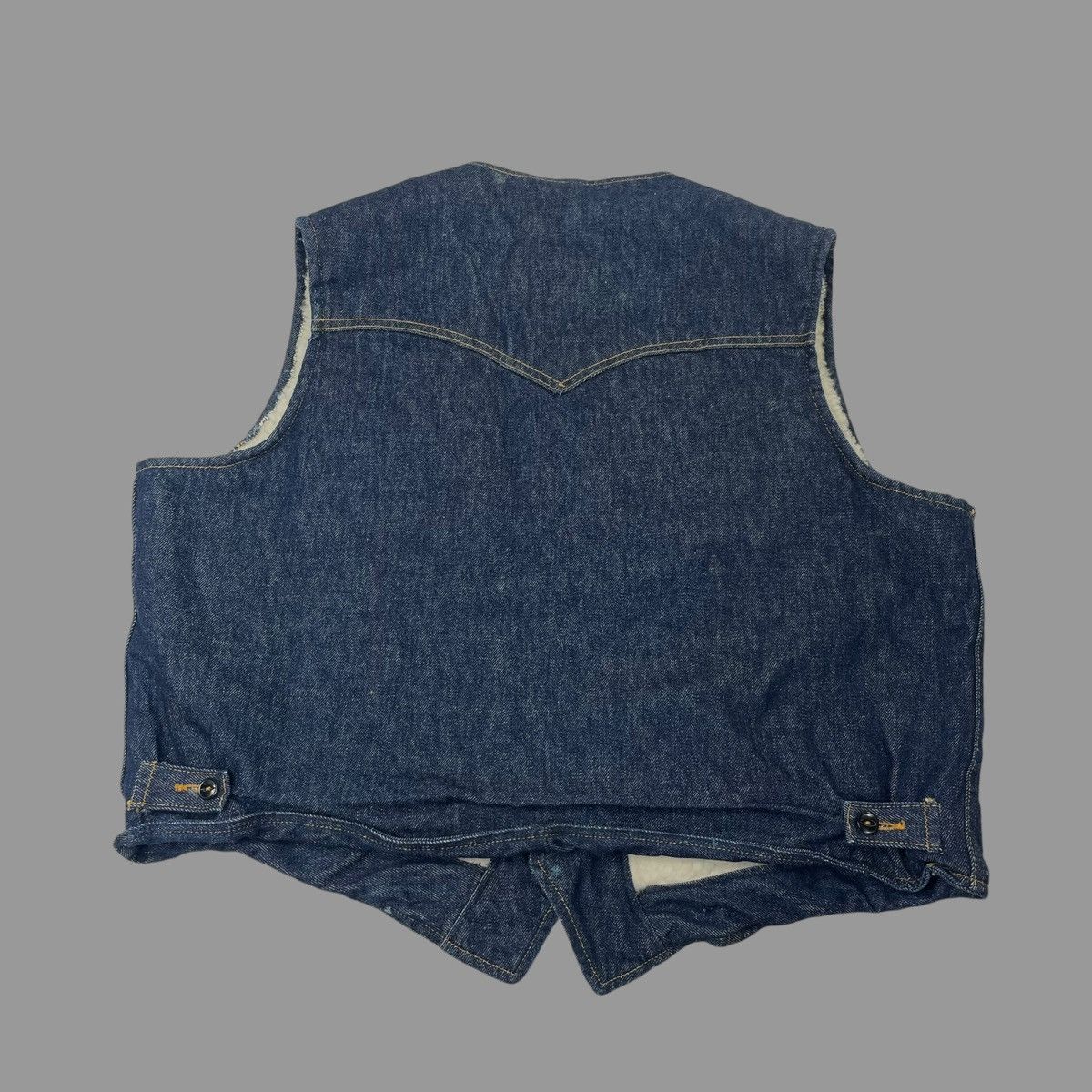 Lee × Vintage Vintage 1970s Lee storm rider denim sherpa vest Size US M / EU 48-50 / 2 - 2 Thumbnail