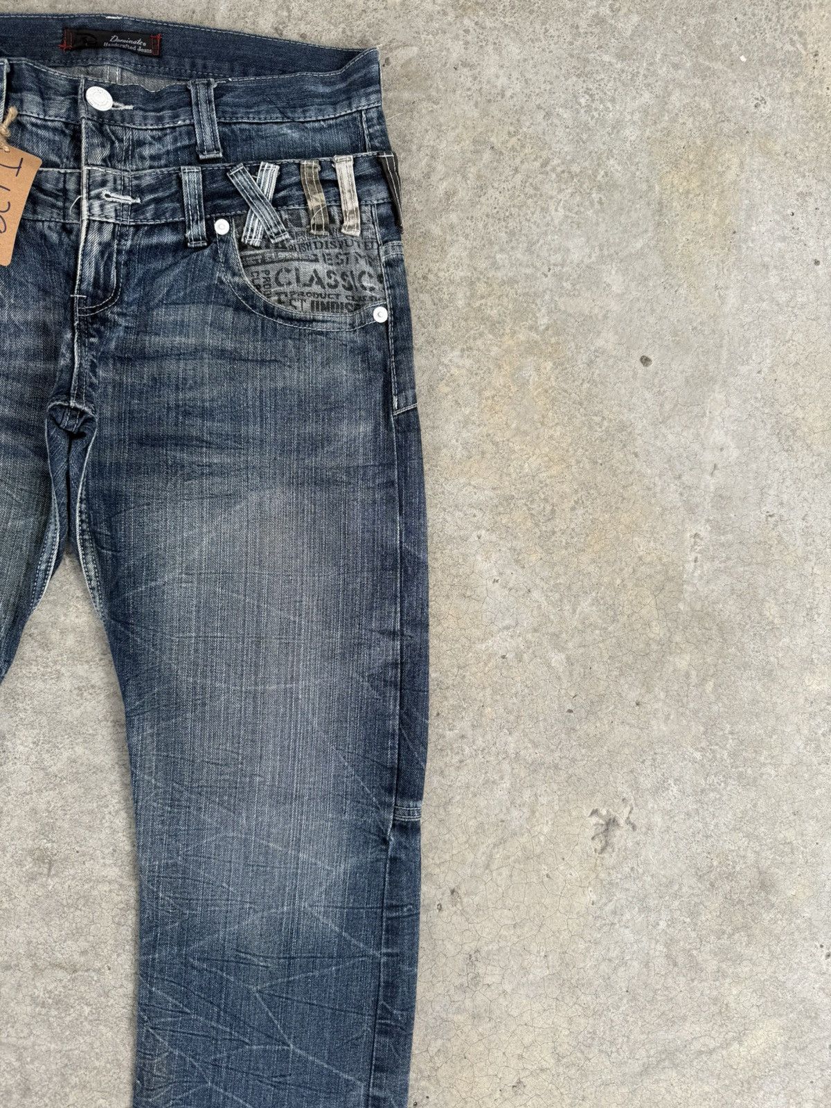 Japanese Brand Japanese Double Waist Dominate Embroidered Distressed Jeans Size US 33 - 5 Thumbnail