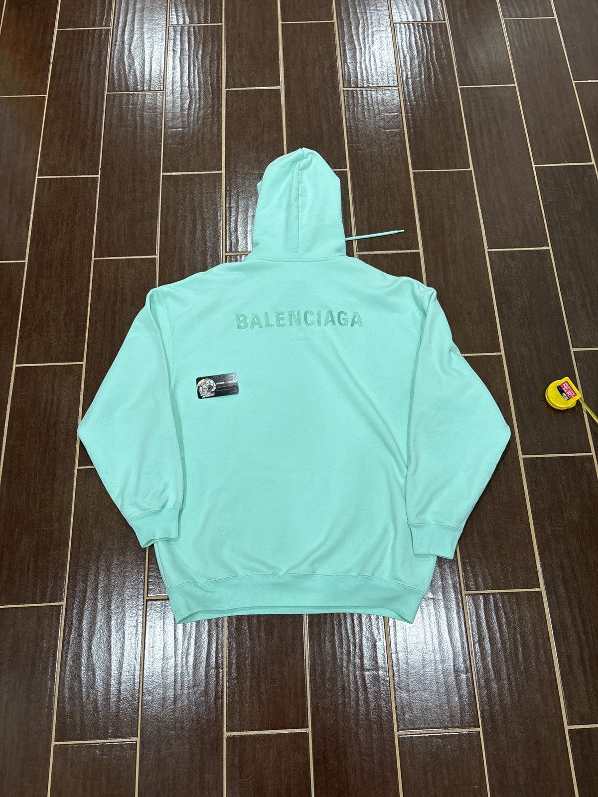 Balenciaga NEW Balenciaga Logo Hoodie Turquesa Turquoise SZ M/Fits XL Size US XL / EU 56 / 4 - 1 Thumbnail