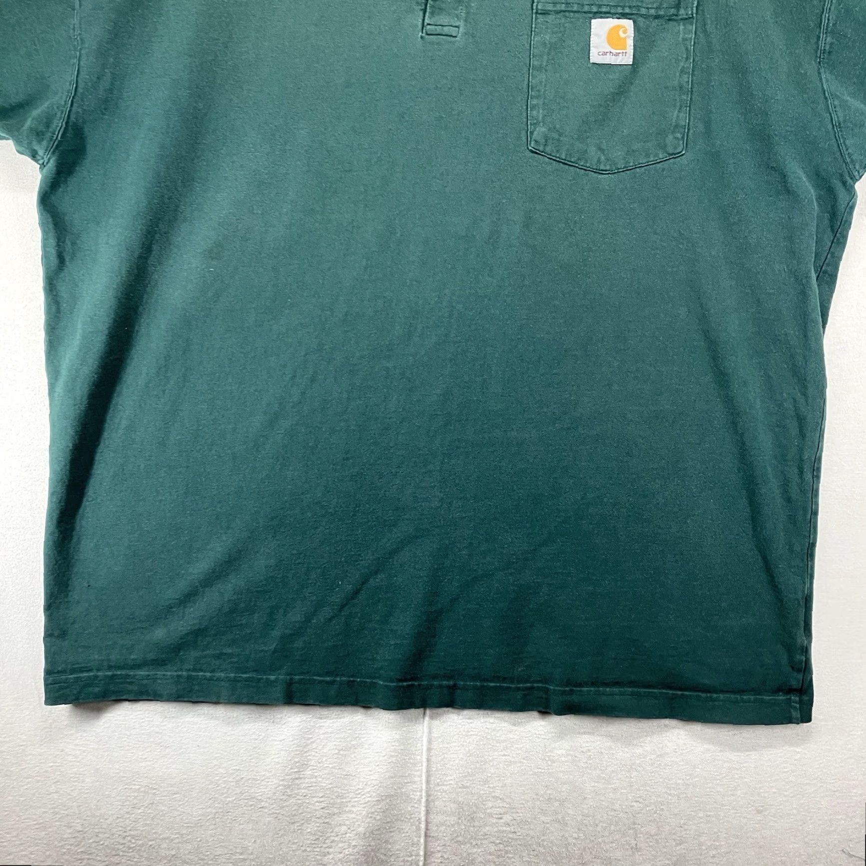 Carhartt VINTAGE Carhartt Henley T-Shirt Men XL Green Heavyweight Short Sleeve Grunge Punk Logo Size US XL / EU 56 / 4 - 7 Thumbnail