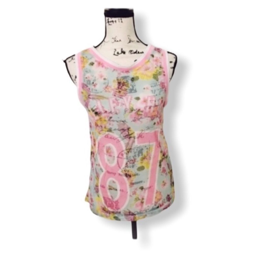 Other Atmosphere Floral Mesh Racerback Tank Top Women’s Size 2 Sma Size XS / US 0-2 / IT 36-38 - 2 Thumbnail