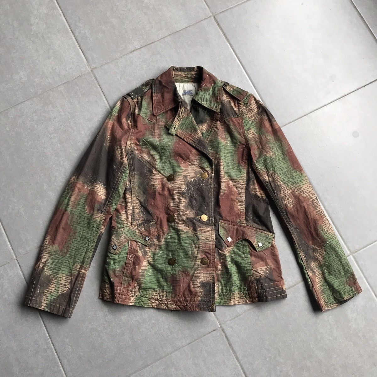 Lee × Vintage Vintage LEE SAMMLER double breasted camo jacket Size S / US 4 / IT 40 - 1 Thumbnail