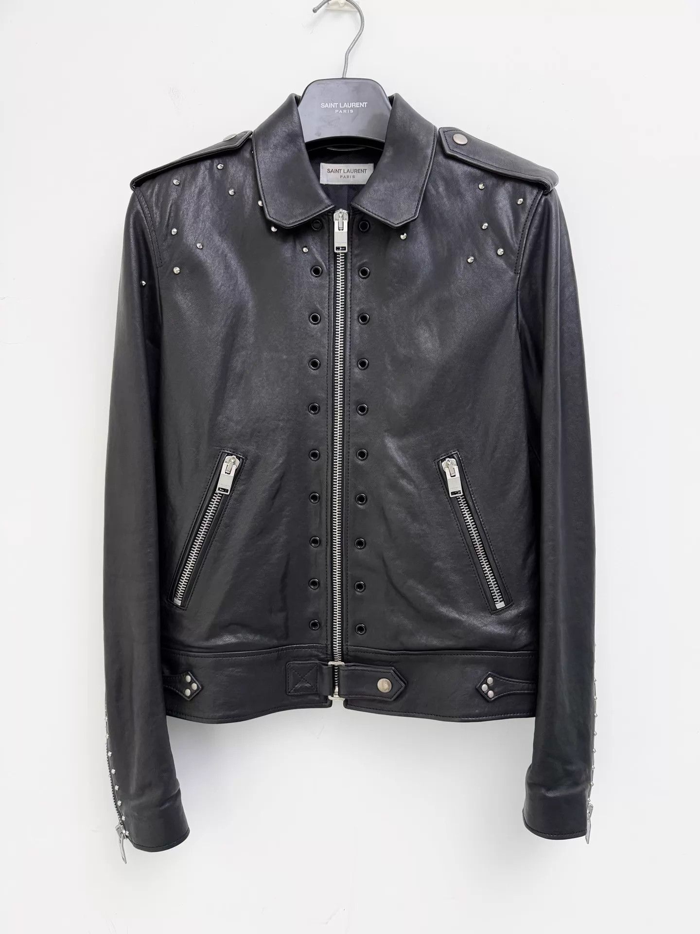Saint Laurent paris slp テディジャケット 42 Saint Laurent Paris SS16 Saint Laurent T Rex dinosaur leather
