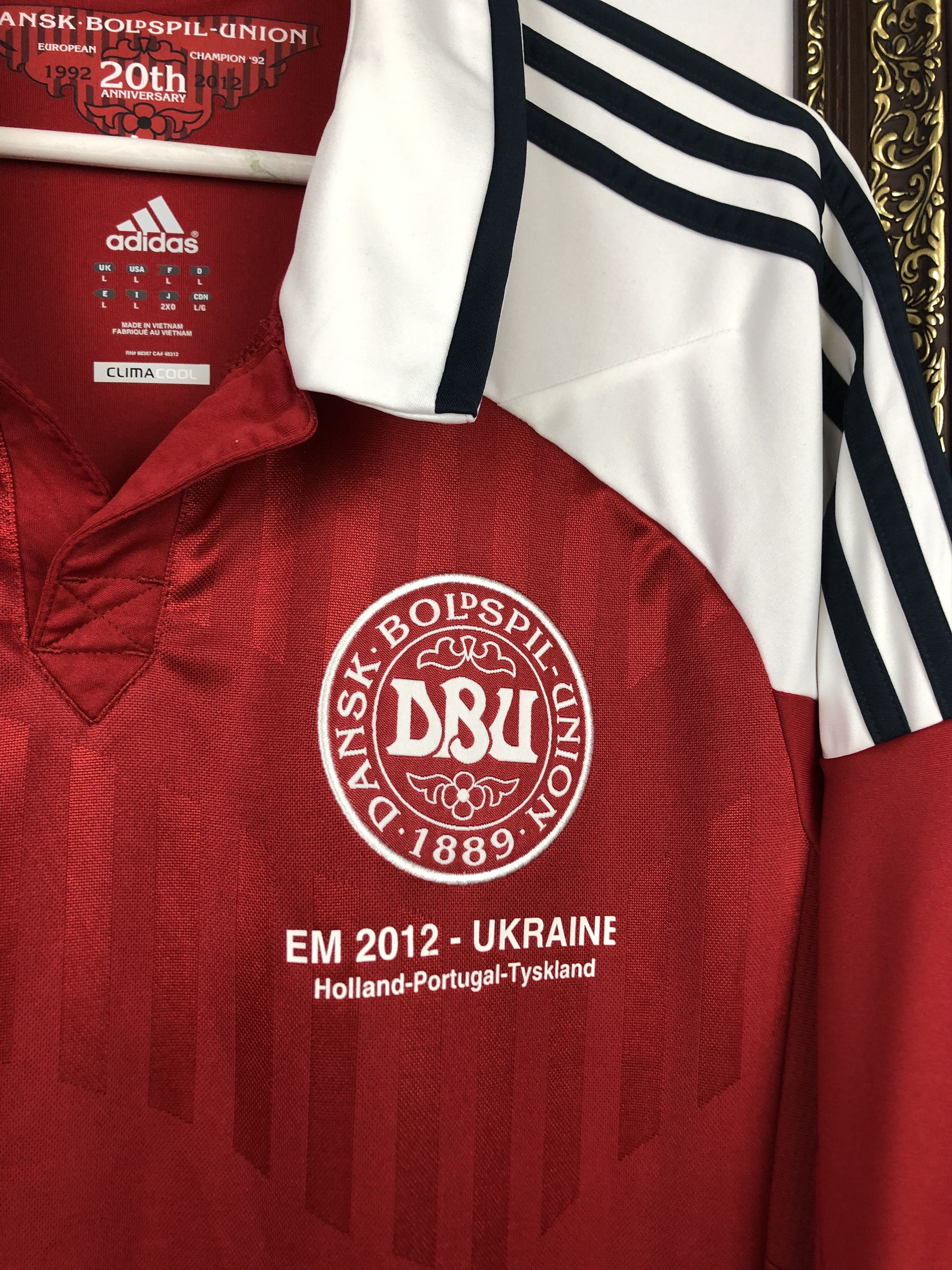 Adidas Denmark Home football shirt 2012 Soccer Adidas EURO Jersey Size US L / EU 52-54 / 3 - 3 Thumbnail