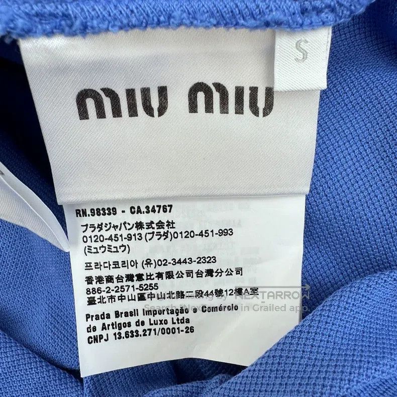 Miu Miu Miu Miu Size s Blue polo black stand collar color matching Size S / US 4 / IT 40 - 5 Thumbnail