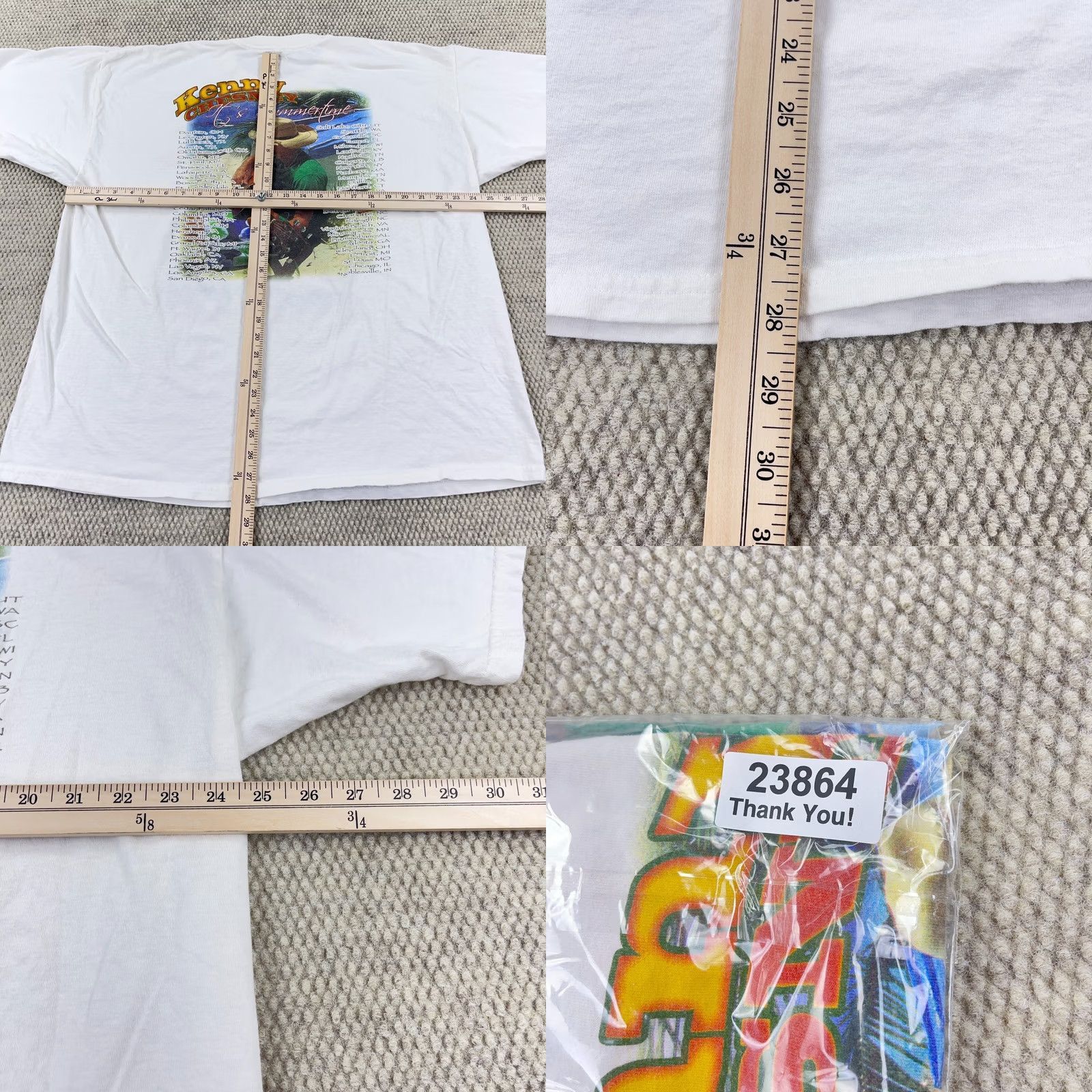 Gildan VINTAGE Kenny Chesney Shirt Men 2XL White Band Tee Country Music Y2K Road Radio Shirt Size US XXL / EU 58 / 5 - 10 Thumbnail