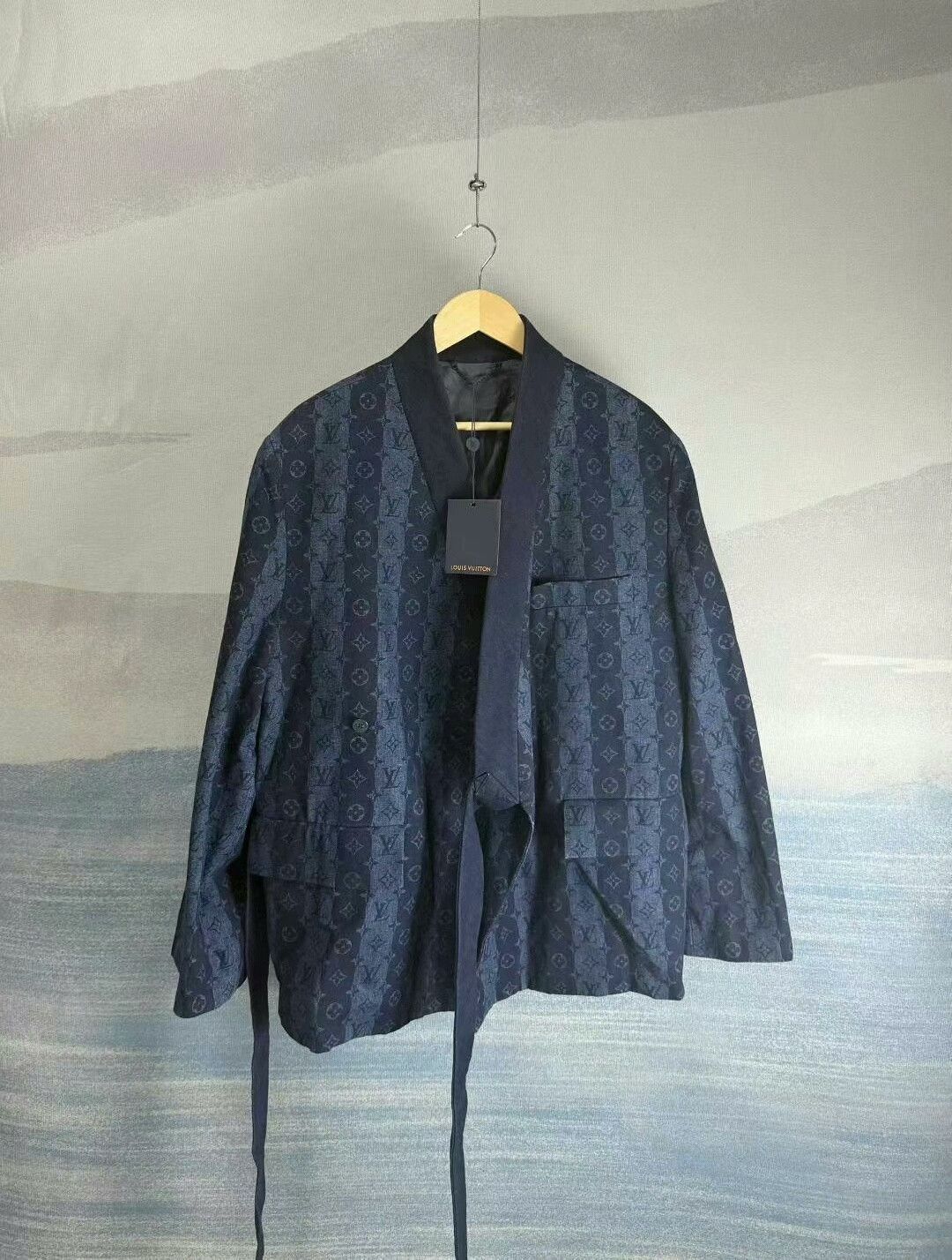 Louis Vuitton Blue Striped Suit Jacket Nigo