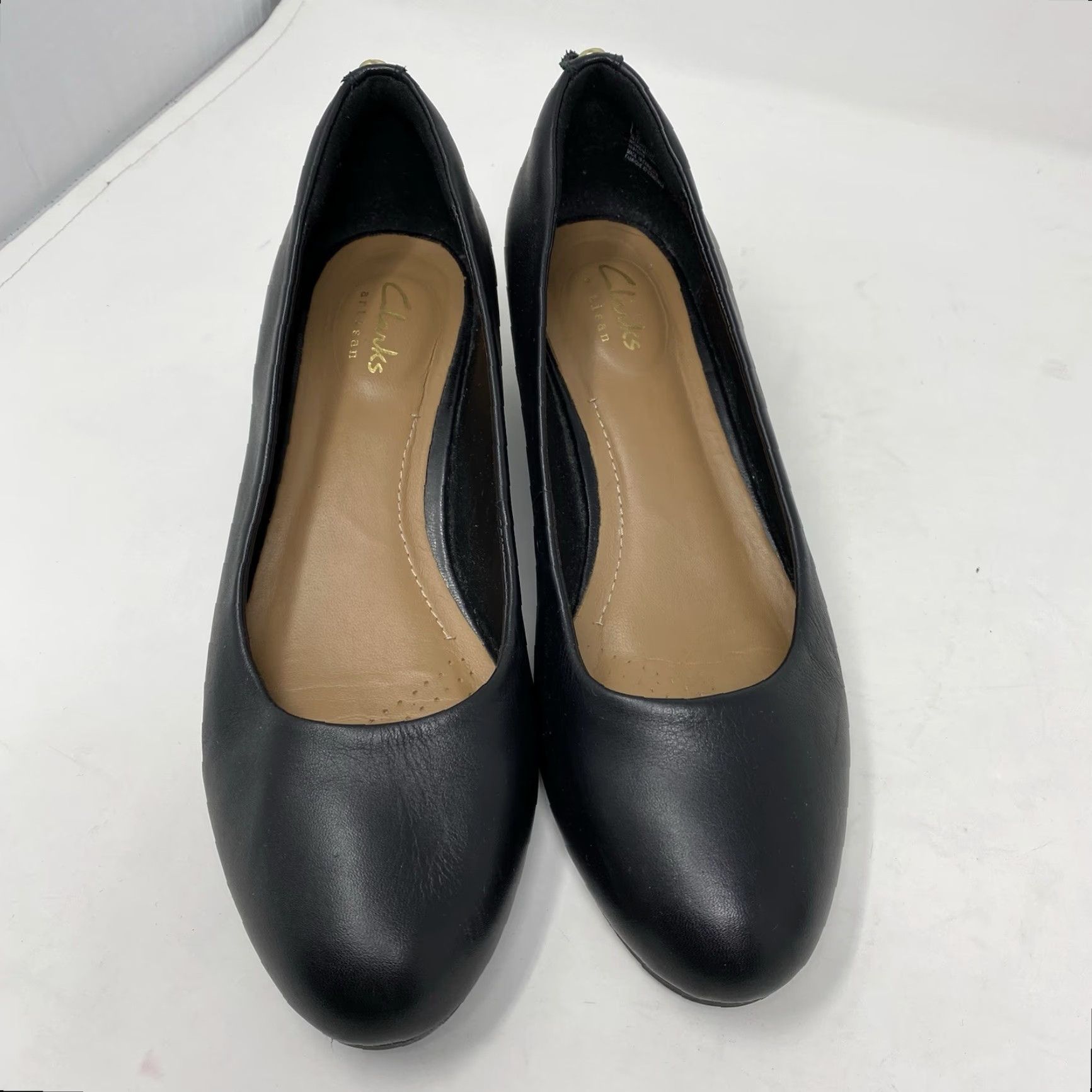 Clarks Clarks Artisan Womens 6 M Black Wedge Shoes Leather Upper Comfort Work Dress Casual Size M / US 6-8 / IT 42-44 - 2 Thumbnail