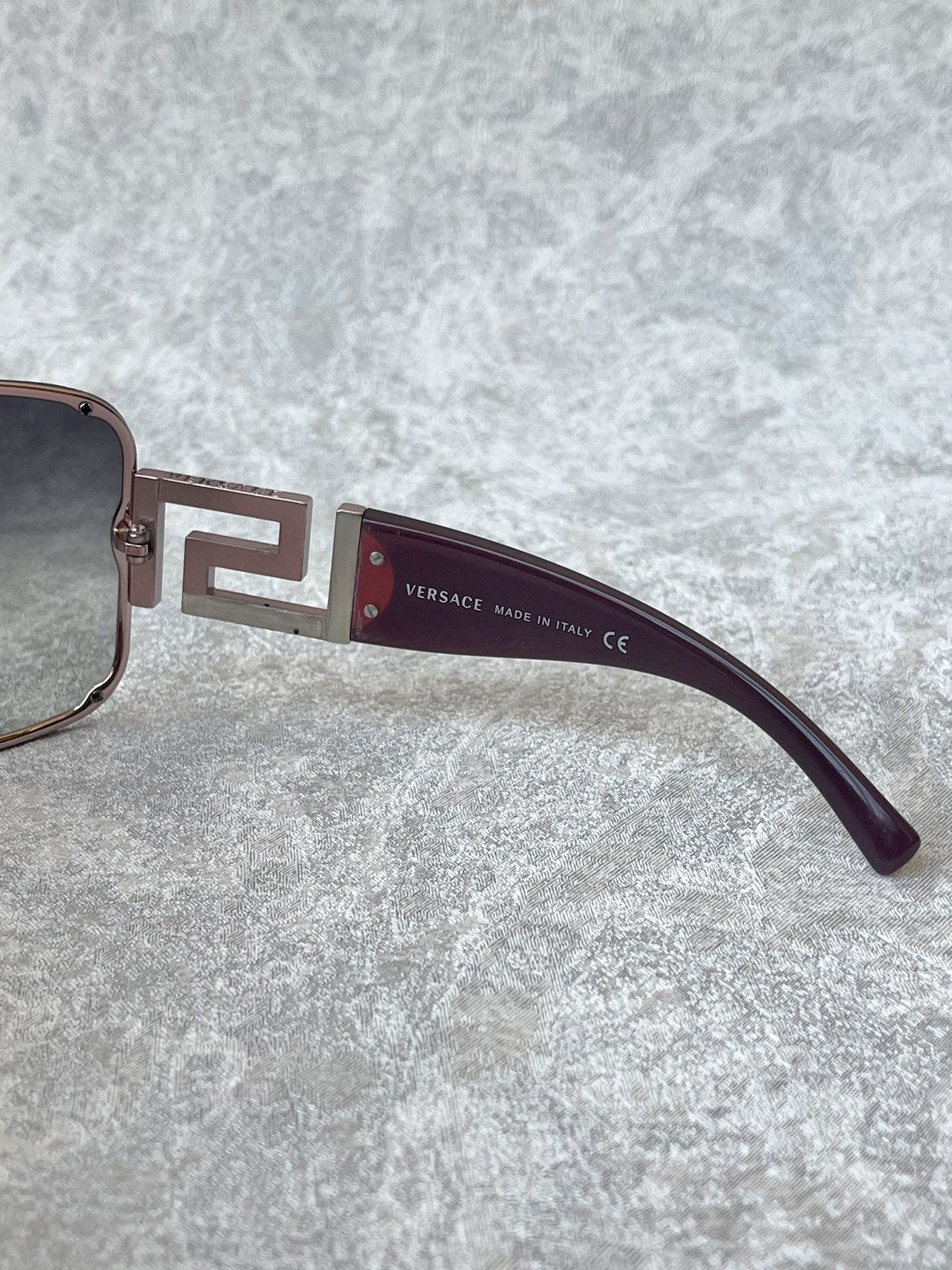 Versace VTG Versace 2072-B Rhinestone Greek Key Shield Sunglasses Size ONE SIZE - 8 Thumbnail