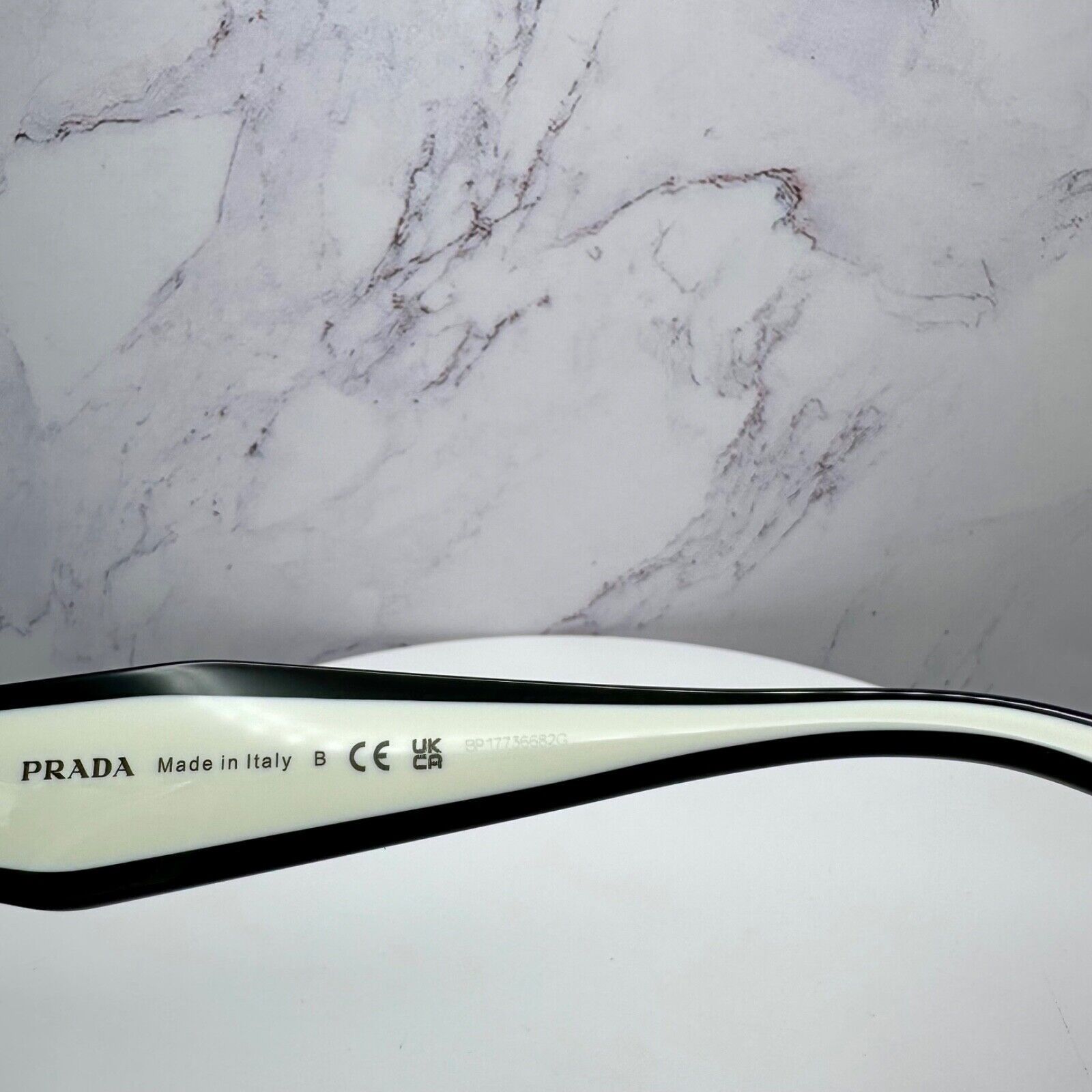 Prada New PRADA Sunglasses Logo Black & White Gold Metallic Logo Size ONE SIZE - 8 Thumbnail