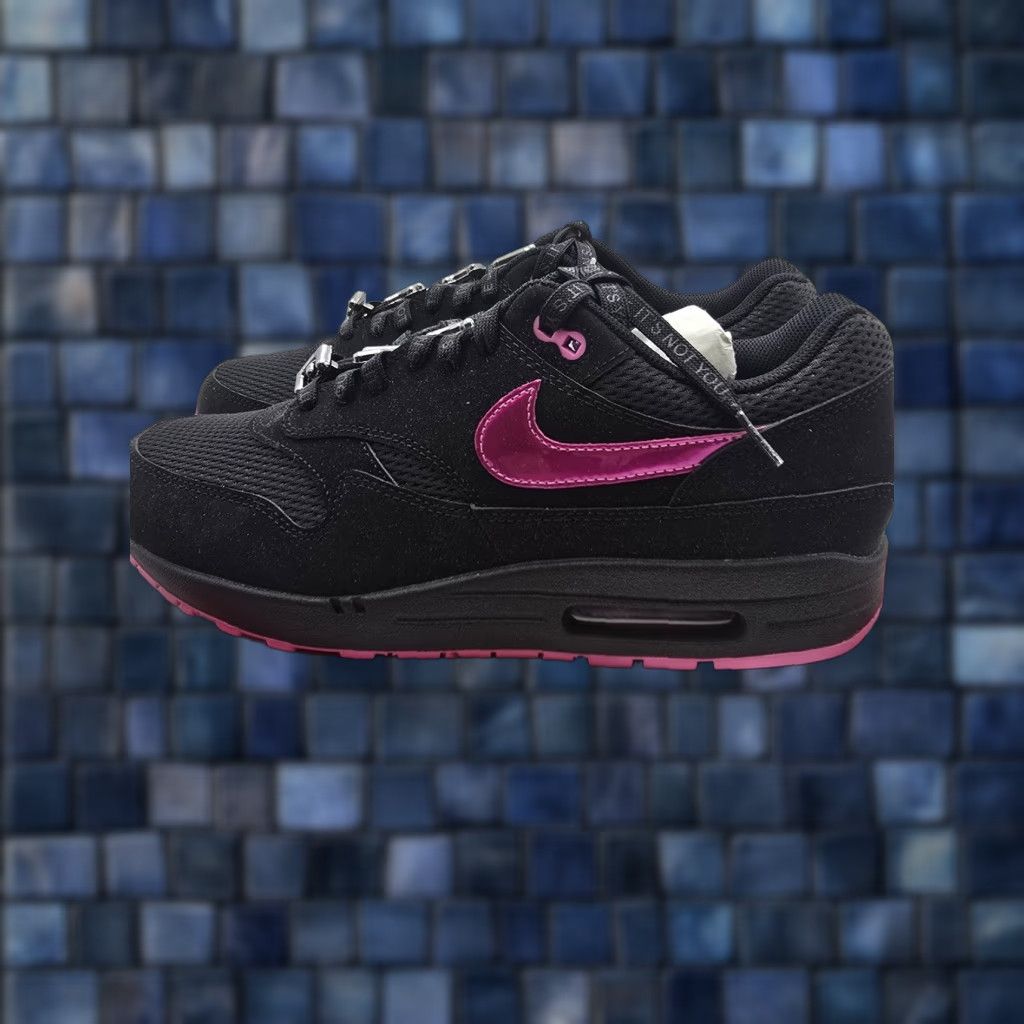 Nike Nike Air Max 1 PRM Shoes Mens 11.5 Black Pink Low Top Sneaker HV2302 001 Size US L / EU 52-54 / 3 - 1 Thumbnail