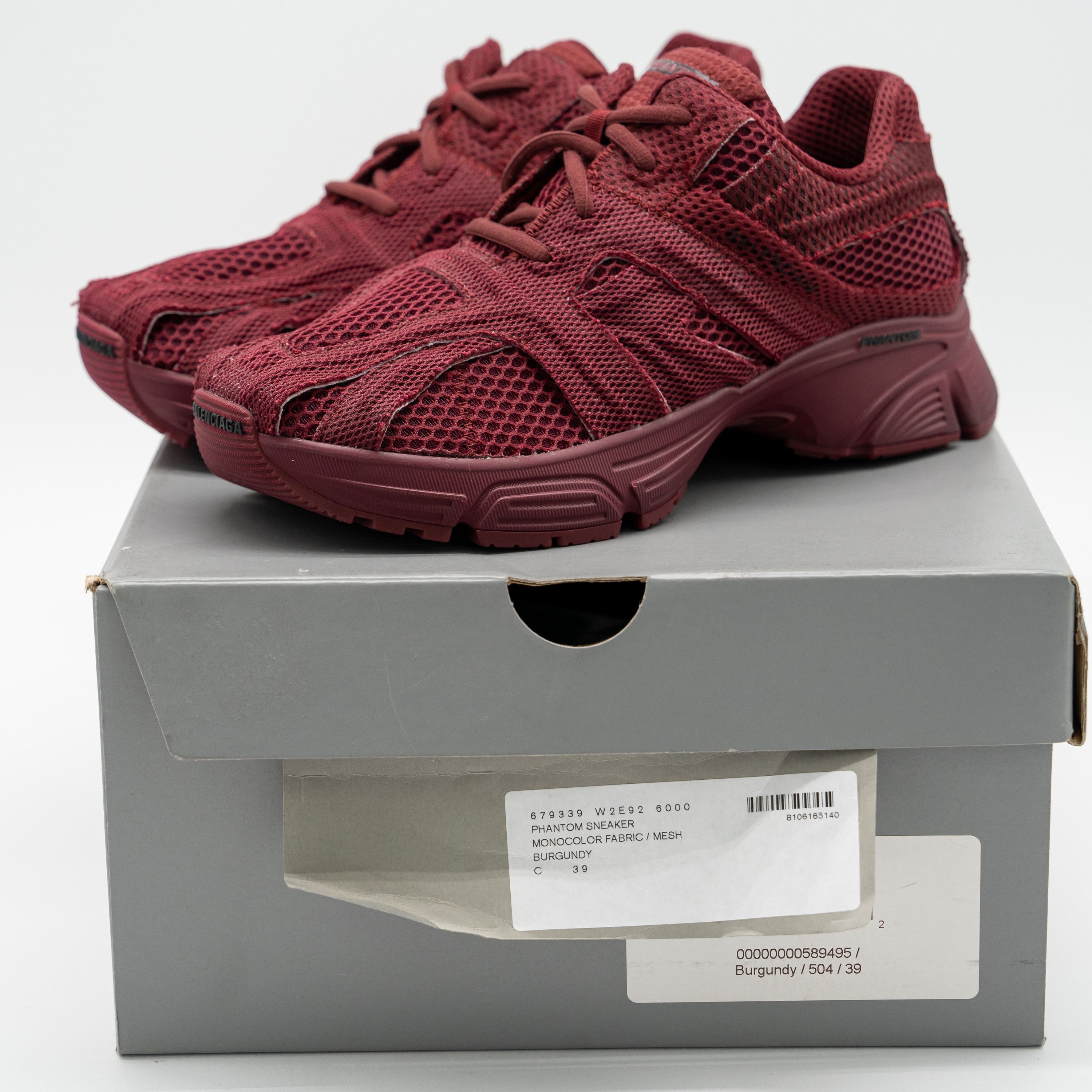 Balenciaga 39 EU / 9 US Balenciaga Phantom Sneakers Burgundy Mesh Size US 9 / IT 39 - 12 Thumbnail