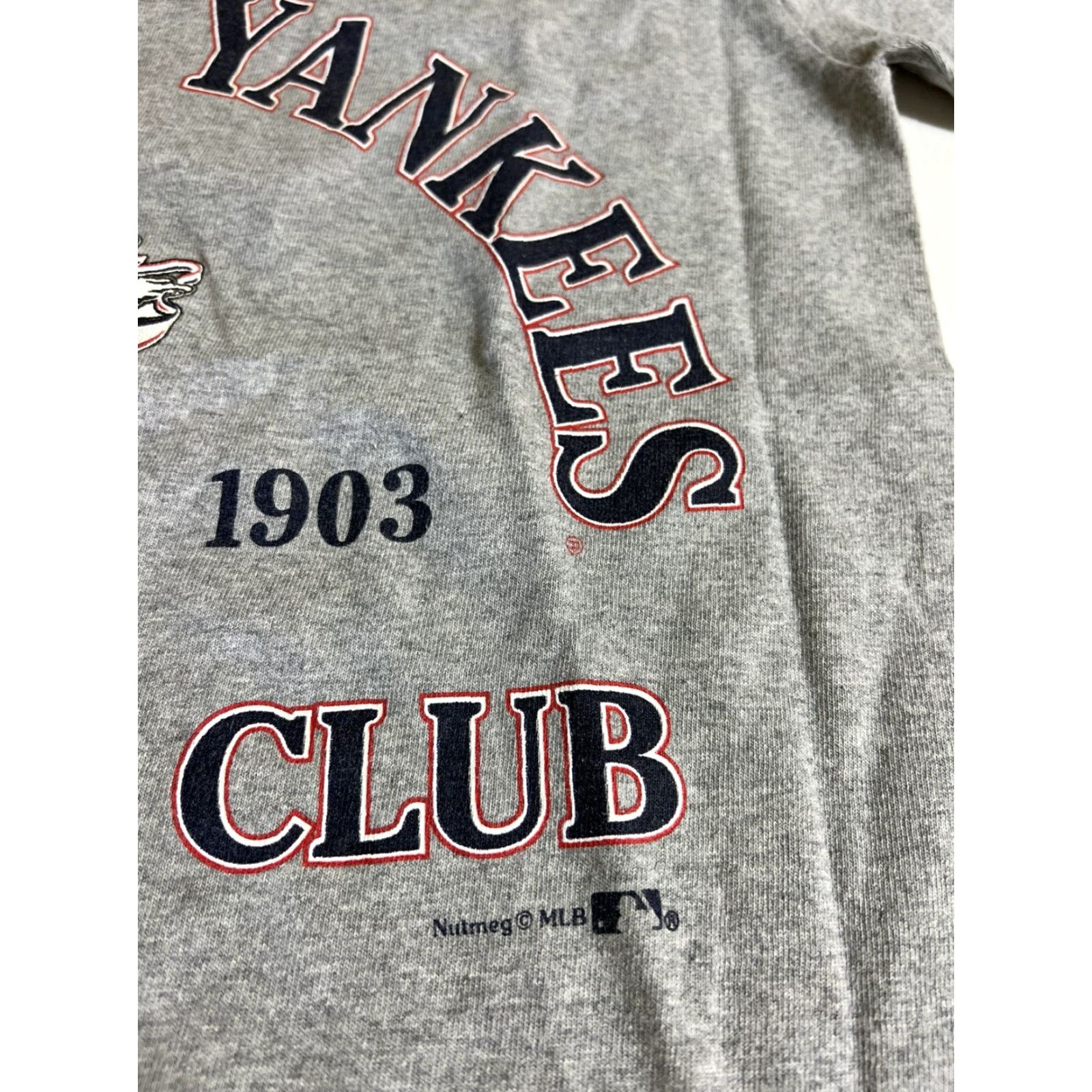 Nutmeg VINTAGE Nutmeg New York Yankees Baseball T Shirt MLB NY Gray M Men's Short Sleeve Crew Neck Logo Patch 90s Sports MLB Size US M / EU 48-50 / 2 - 6 Thumbnail