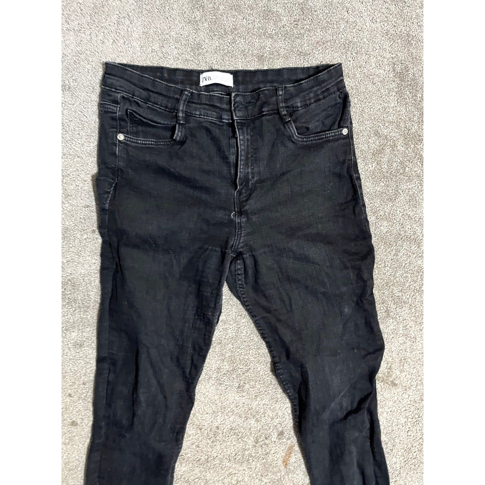 Zara Zara Jeans Womens Size 8 Black Wash Denim High Rise 27in Inseam Skinny Regular Cotton Denim Brand Zara Women 8 Black Jeans Womens Size 30" / US 8 / IT 44 - 2 Thumbnail