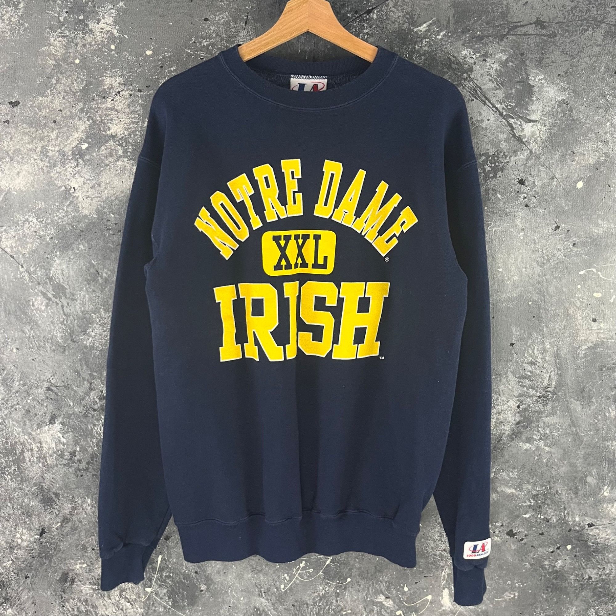 Sweat Vintage Notre Dame Fighting Irish – Femme, Taille XL, Gris, Années 90