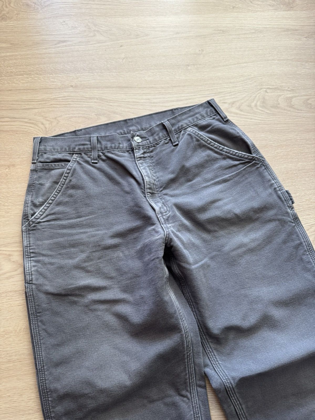 Carhartt Vintage Carhartt Canvas Gray Lined Carpenter Baggy Fit Pants Size US 34 / EU 50 - 2 Thumbnail