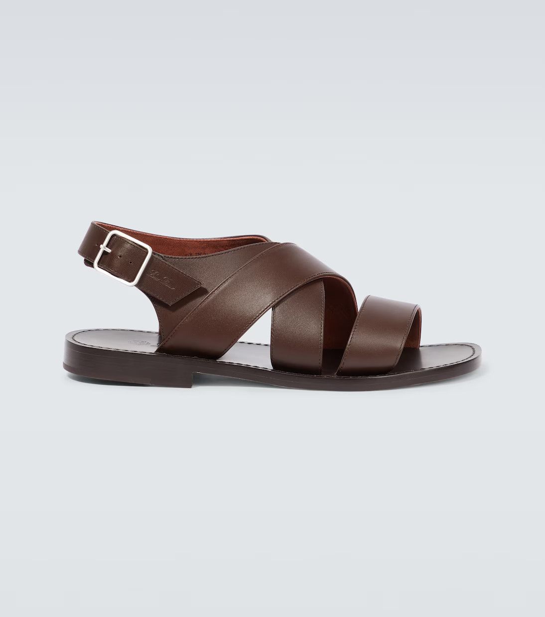 image of Loro Piana O1W1Db10224 Leather Sandals In Brown, Men's (Size 12)