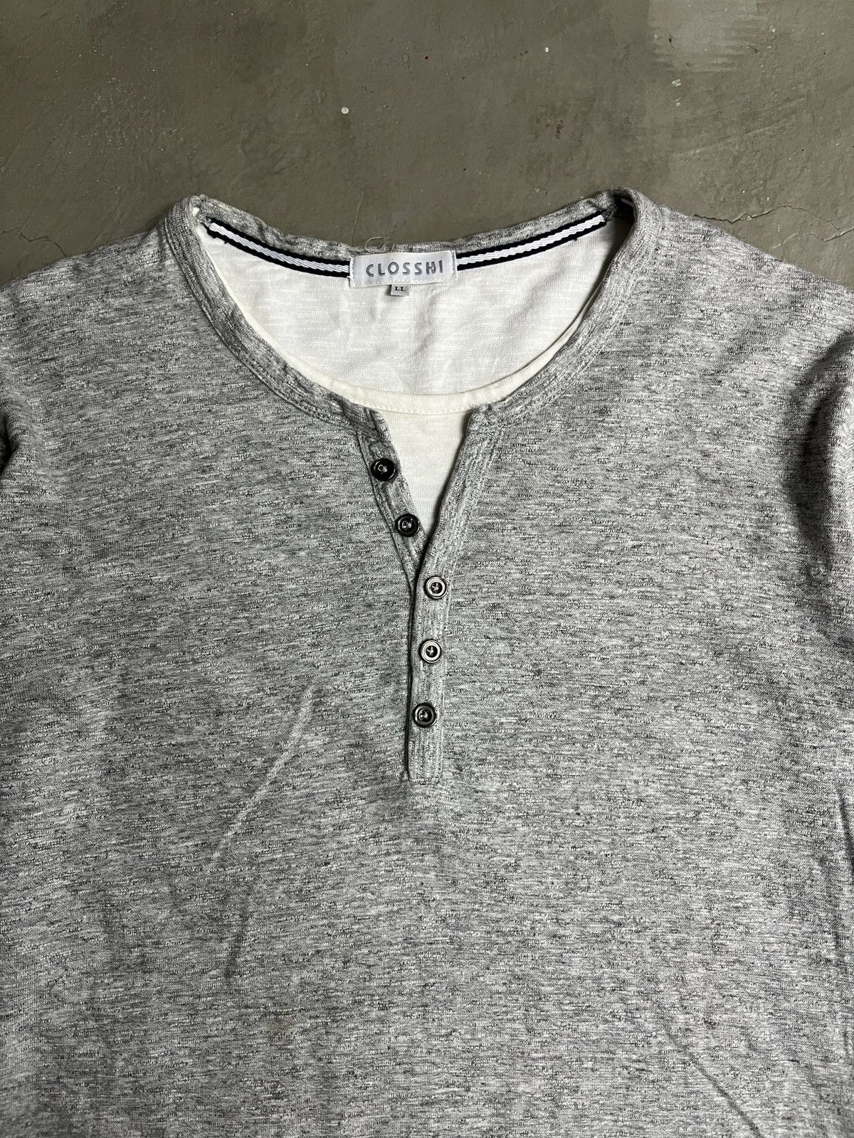 Japanese Brand Japanese Double Layer Henley Tshirt Raf Simons Style Size US L / EU 52-54 / 3 - 2 Thumbnail