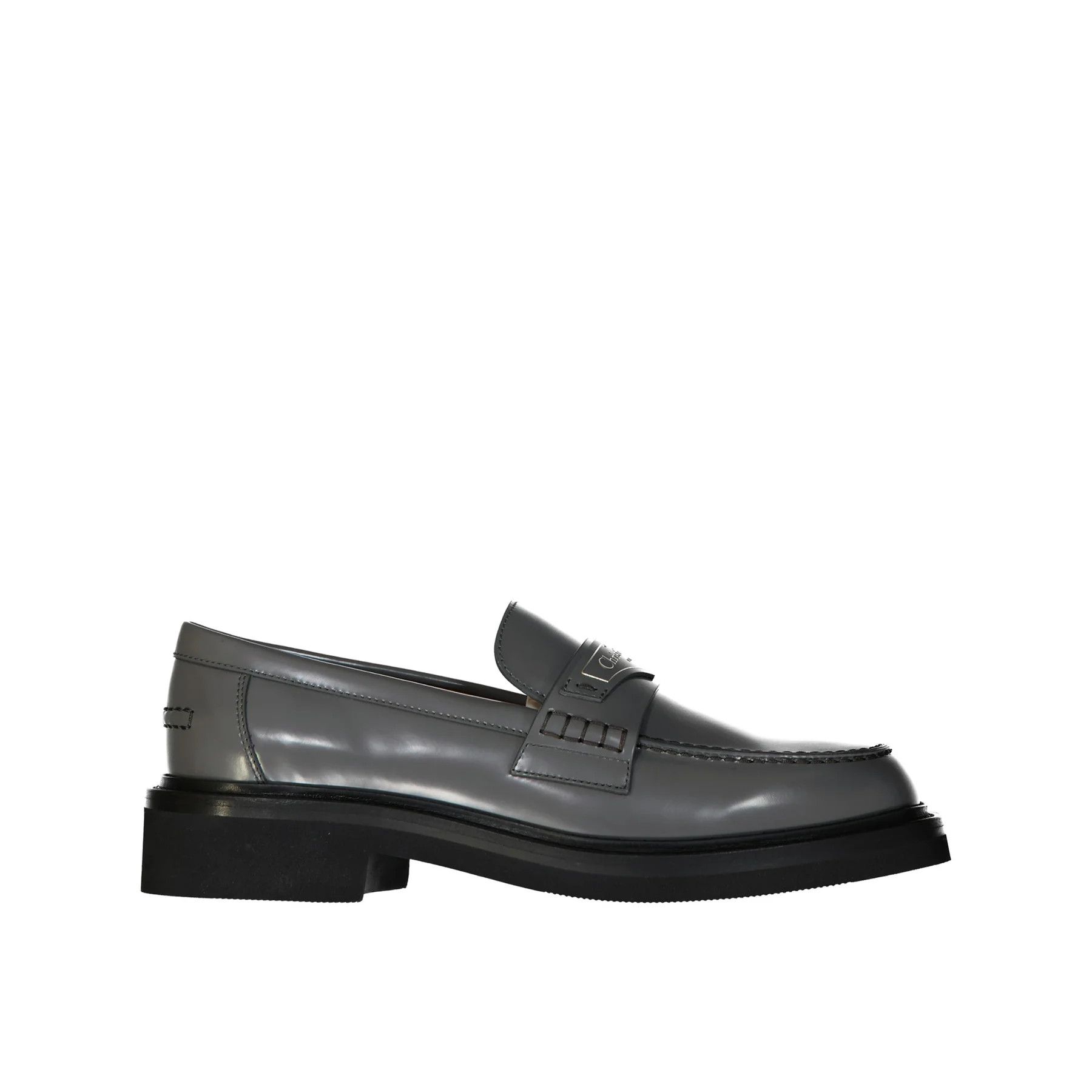 Dior os11x0624 Leather Logo Loafers in Grey Size US 10 / IT 40 - 1 Thumbnail