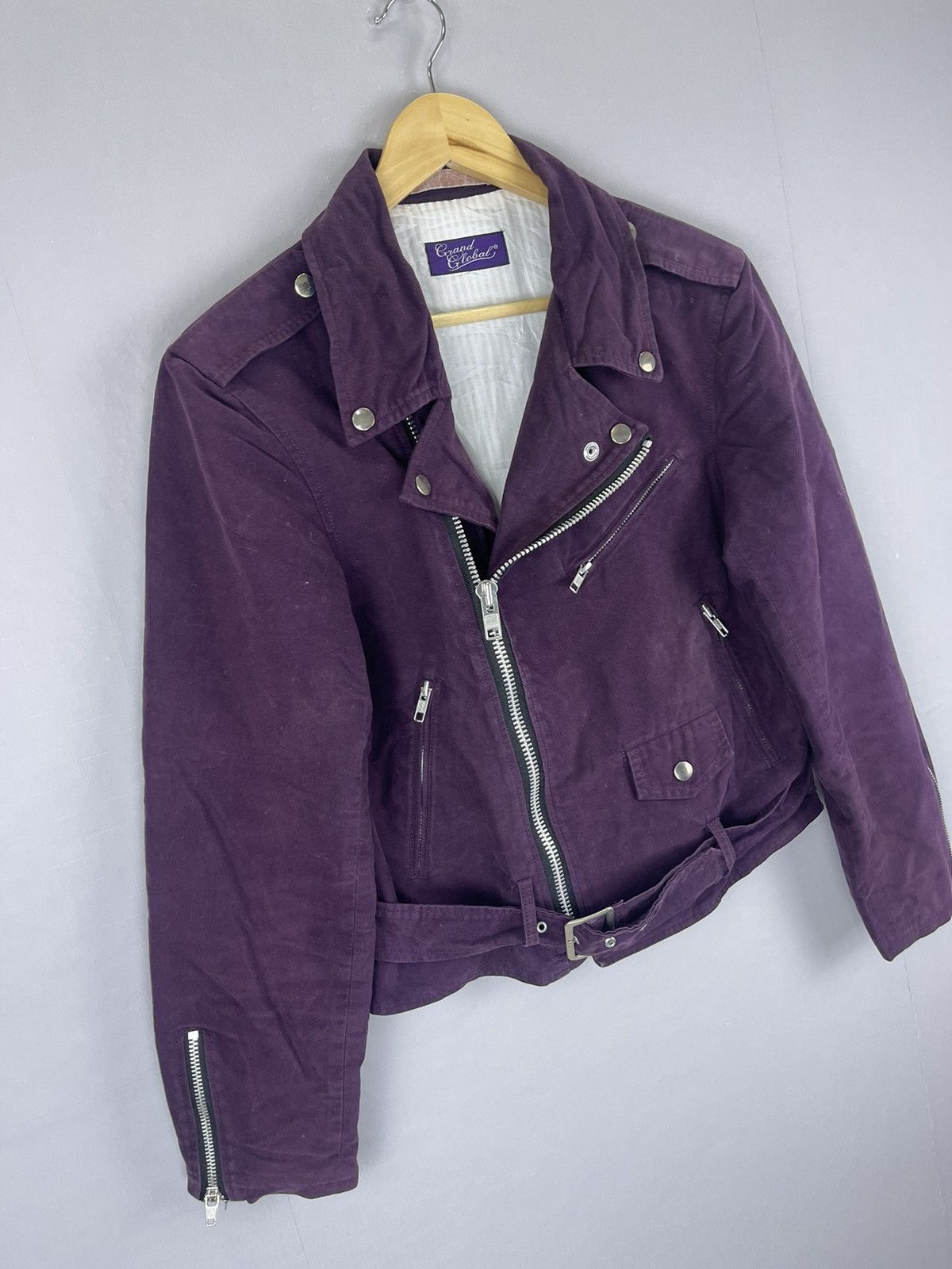 Japanese Brand × Le Grande Bleu (L.G.B.) × Vintage Vintage Grand Global Double Colar Biker Jacket Size US S / EU 44-46 / 1 - 5 Thumbnail