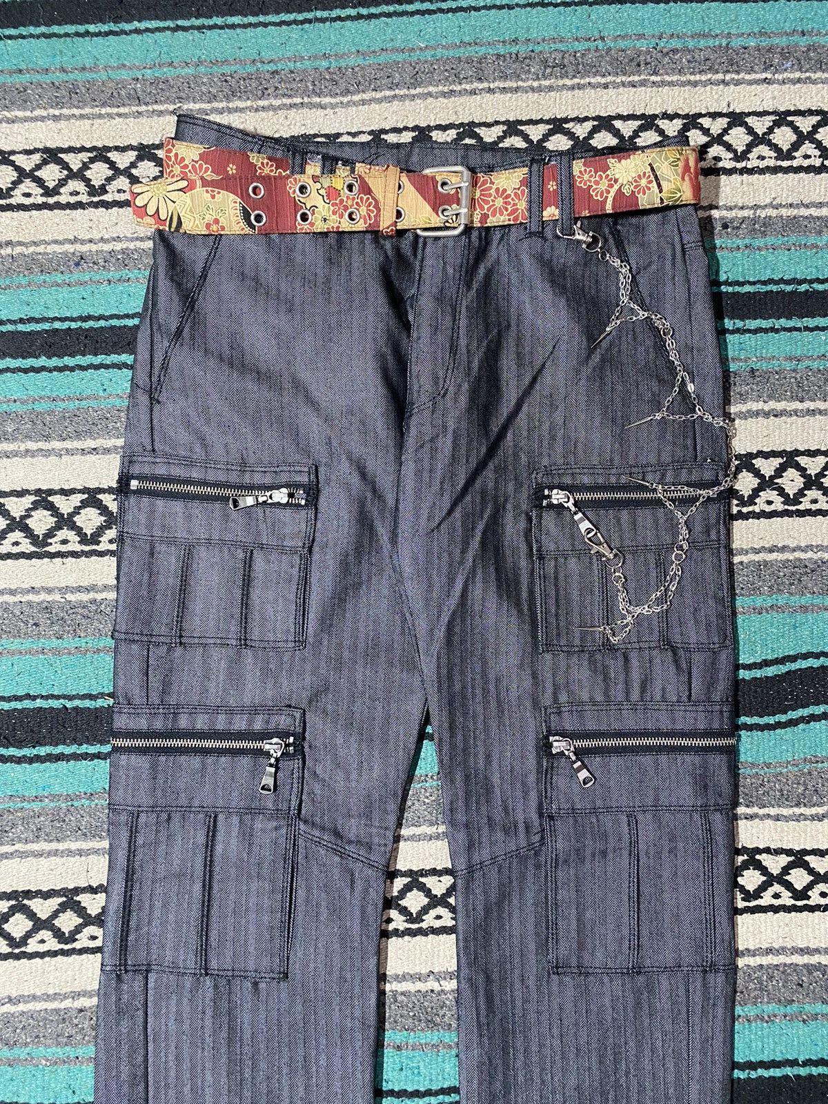 Number (N)ine 2000s SemanticDesign - Waxed Multi Cargo Pants Size US 31 - 3 Thumbnail