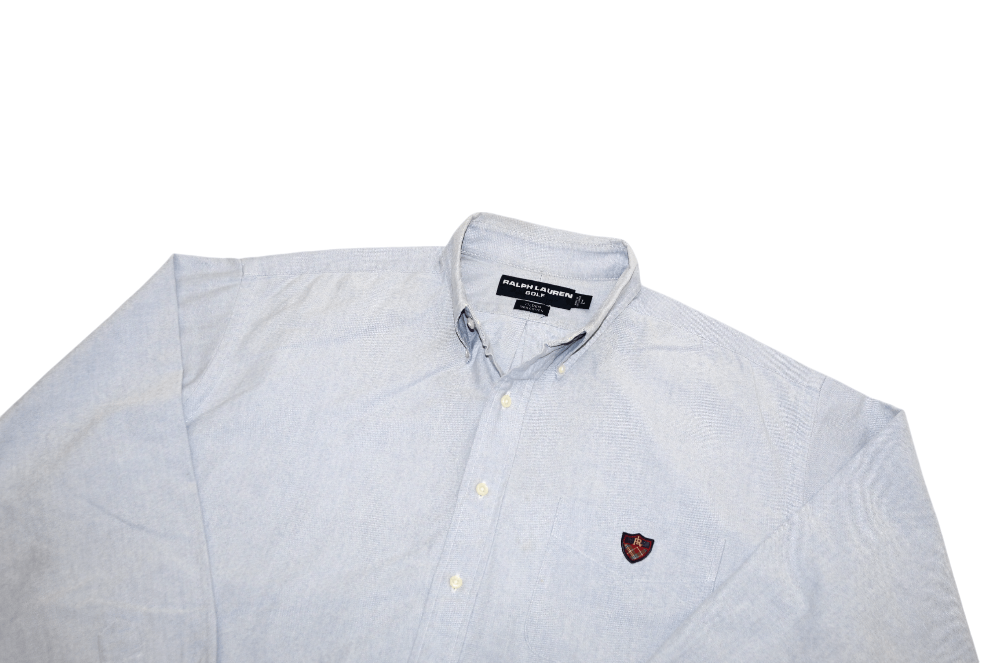 Ralph Lauren 90's Ralph Lauren Golf Tilden Button-down oxford blue shirt Size US XL / EU 56 / 4 - 2 Thumbnail