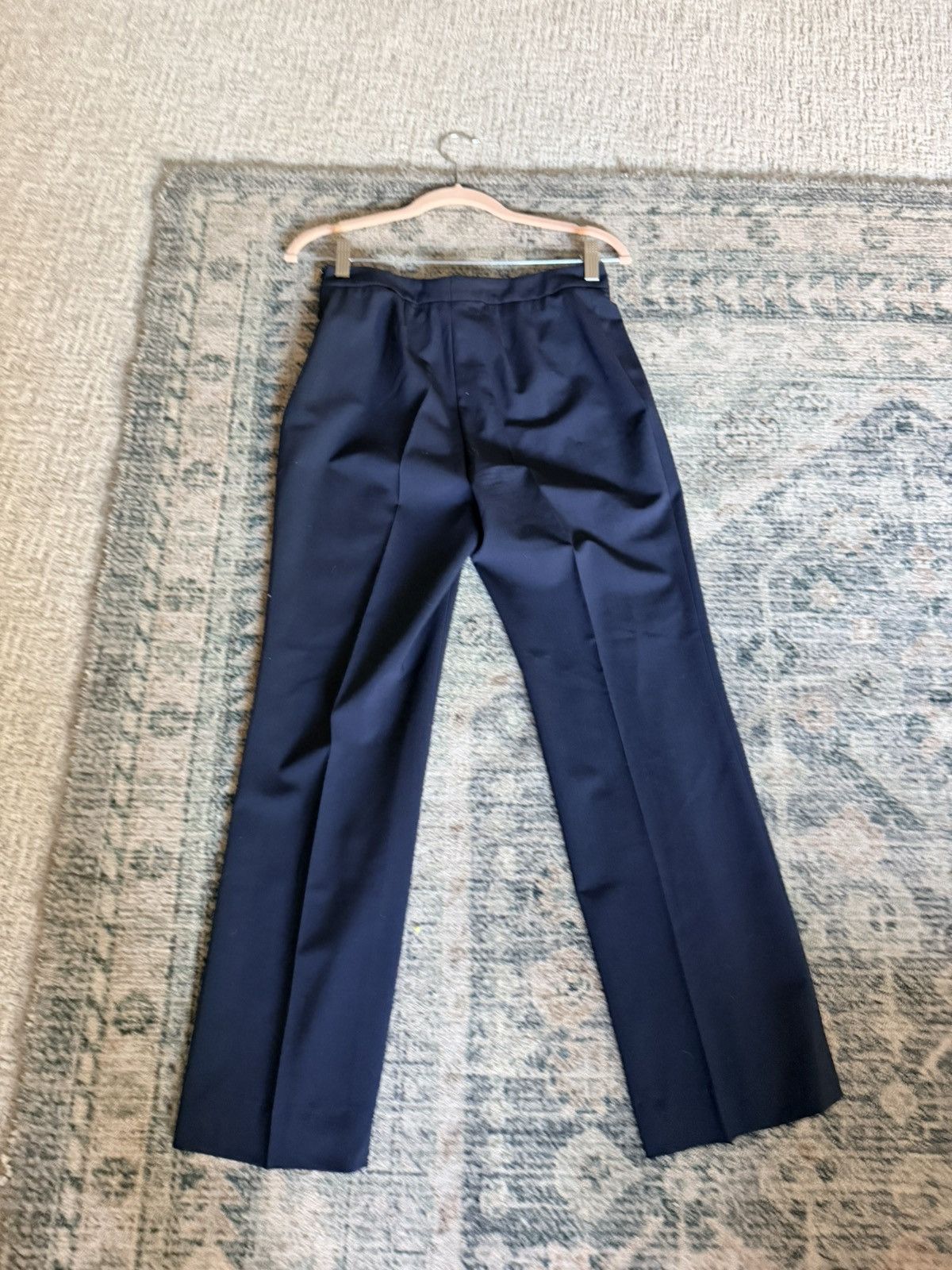 Hugo Boss Hugo boss navy pleated regular fit virgin wool trouser 4 Size 27" / US 4 / IT 40 - 12 Thumbnail
