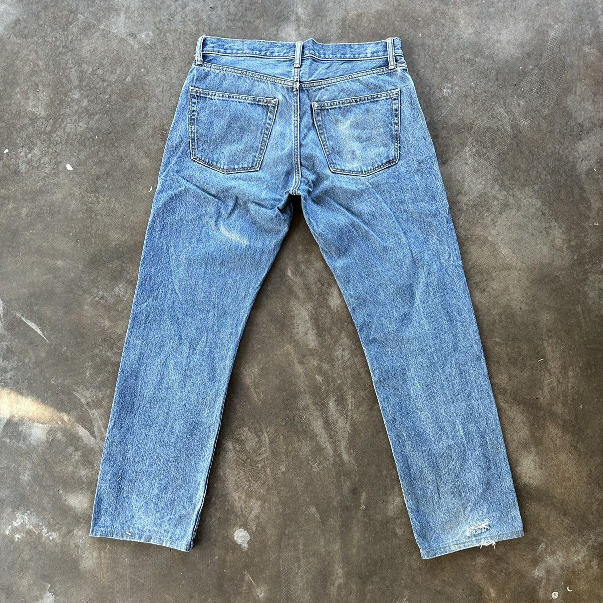 Japanese Brand Vintage Japanese Distressed Faded Denim Jean Pant W34 Size US 34 / EU 50 - 9 Thumbnail