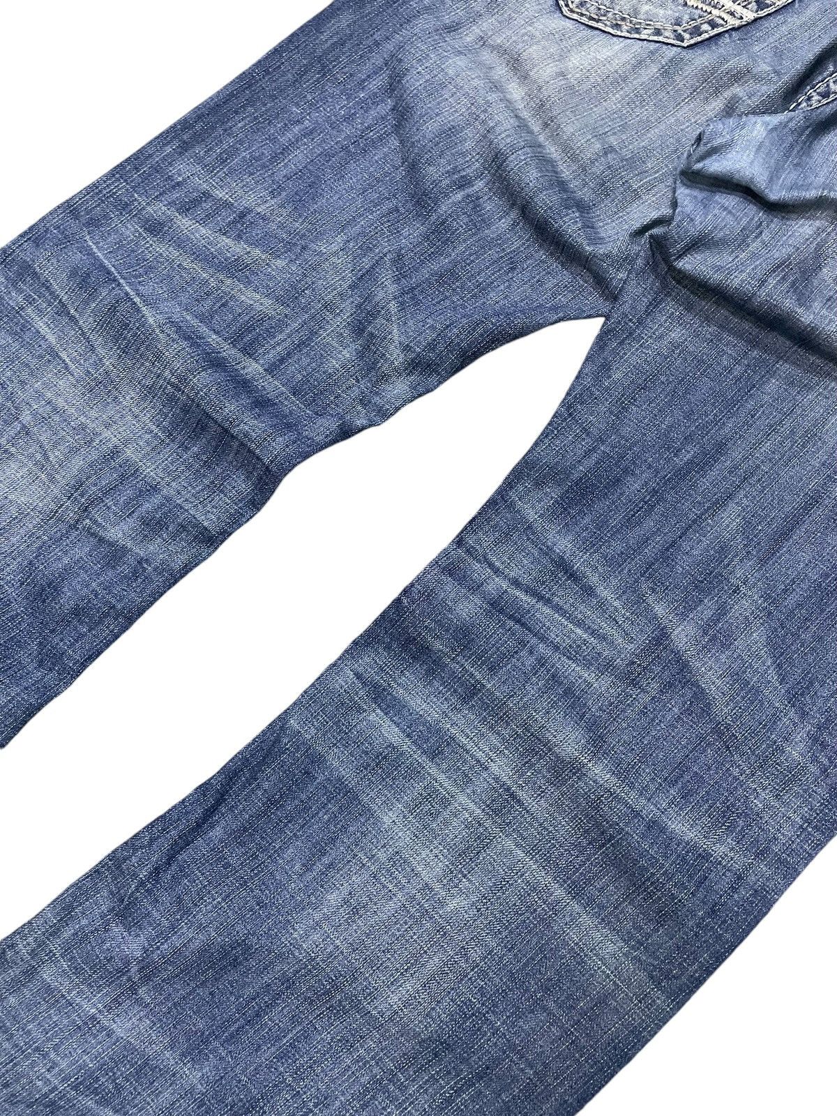 Japanese Brand × semanticdesign Silver Heavy Stitched Loose Straight Baggy Jeans Size US 32 / EU 48 - 13 Thumbnail