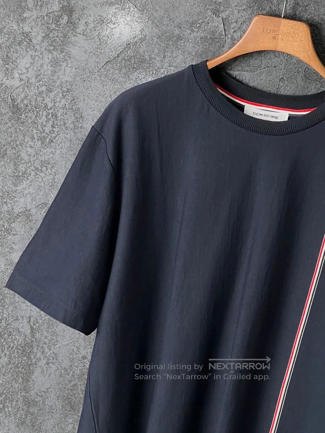 Thom Browne THOM BROWNE Navy Stripe Cotton Tee. Size US M / EU 48-50 / 2 - 5 Thumbnail
