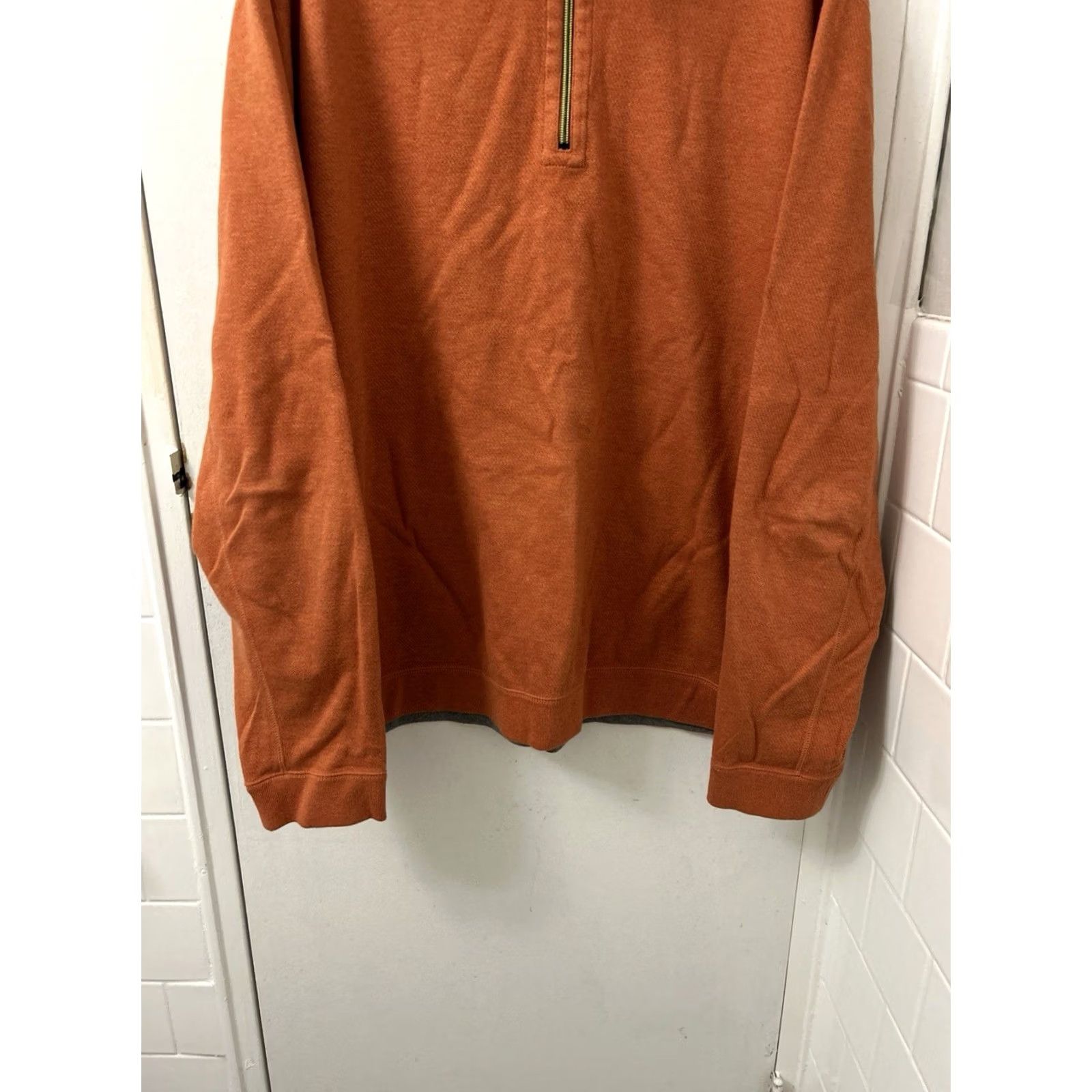 Tommy Bahama VINTAGE Tommy Bahama Reversible 1/4 Zip Mens 2XL Orange Pullover Marlin Cotton L/S Size US XXL / EU 58 / 5 - 3 Thumbnail
