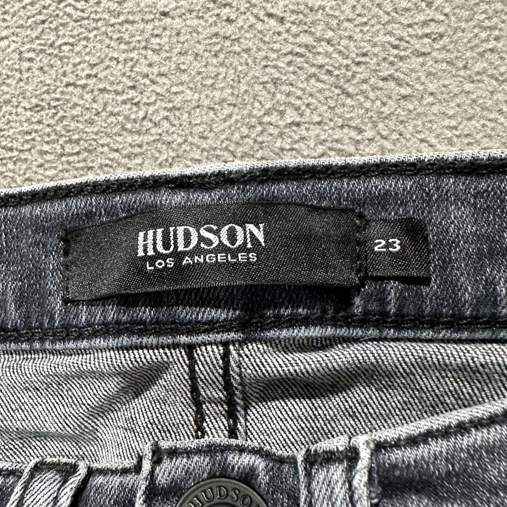 Hudson Hudson Centerfold Skirt Womens 2XS Gray Denim Stretch Side Slit Pockets Short 90s Bohemian Gothic Retro Size 24" / US 00 / IT 34 - 3 Thumbnail