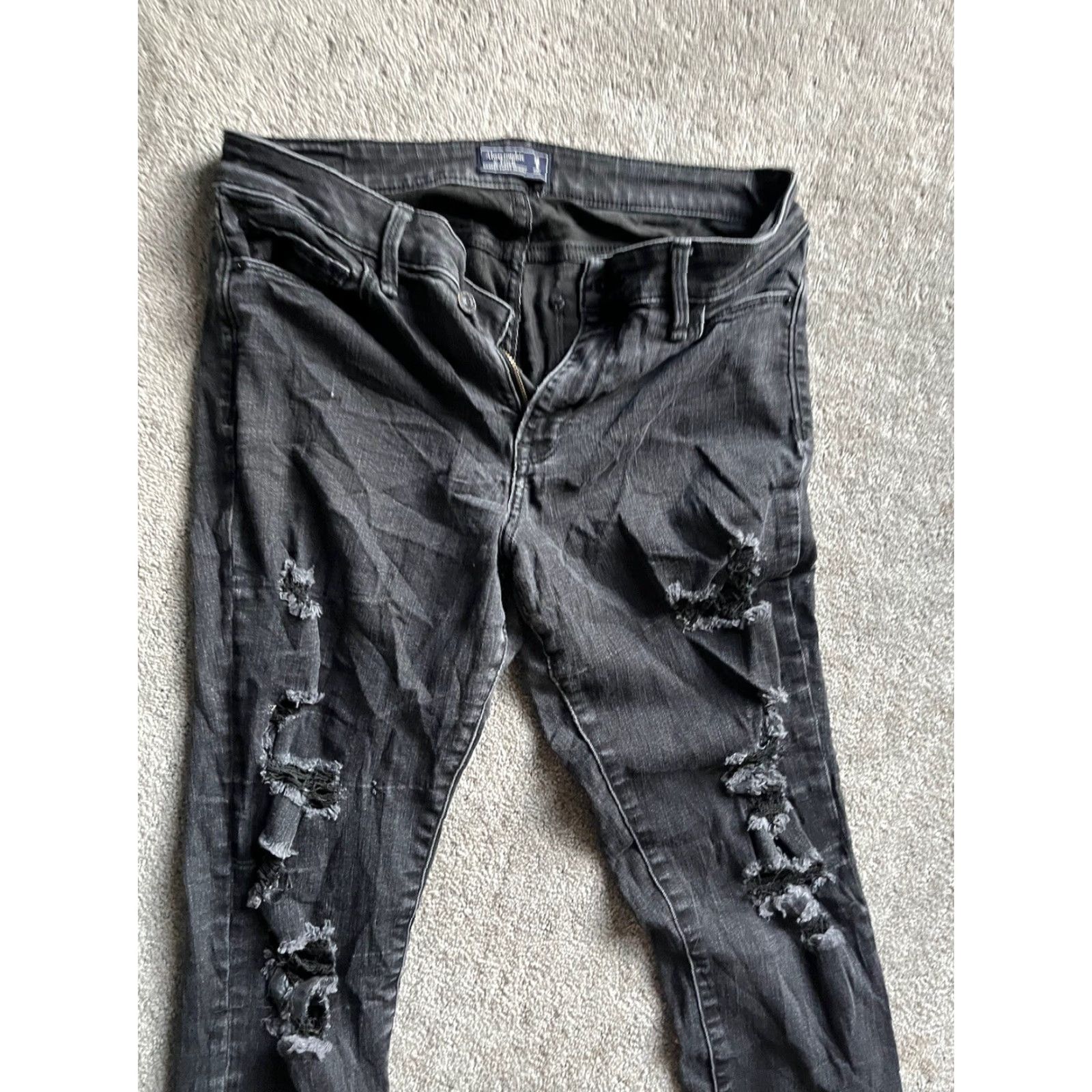 Abercrombie & Fitch ABERCROMBIE & FITCH Womens Jeans Super Skinny Size 6 Waist 28 Black Denim Classic Modern Size 28" / US 6 / IT 42 - 2 Thumbnail