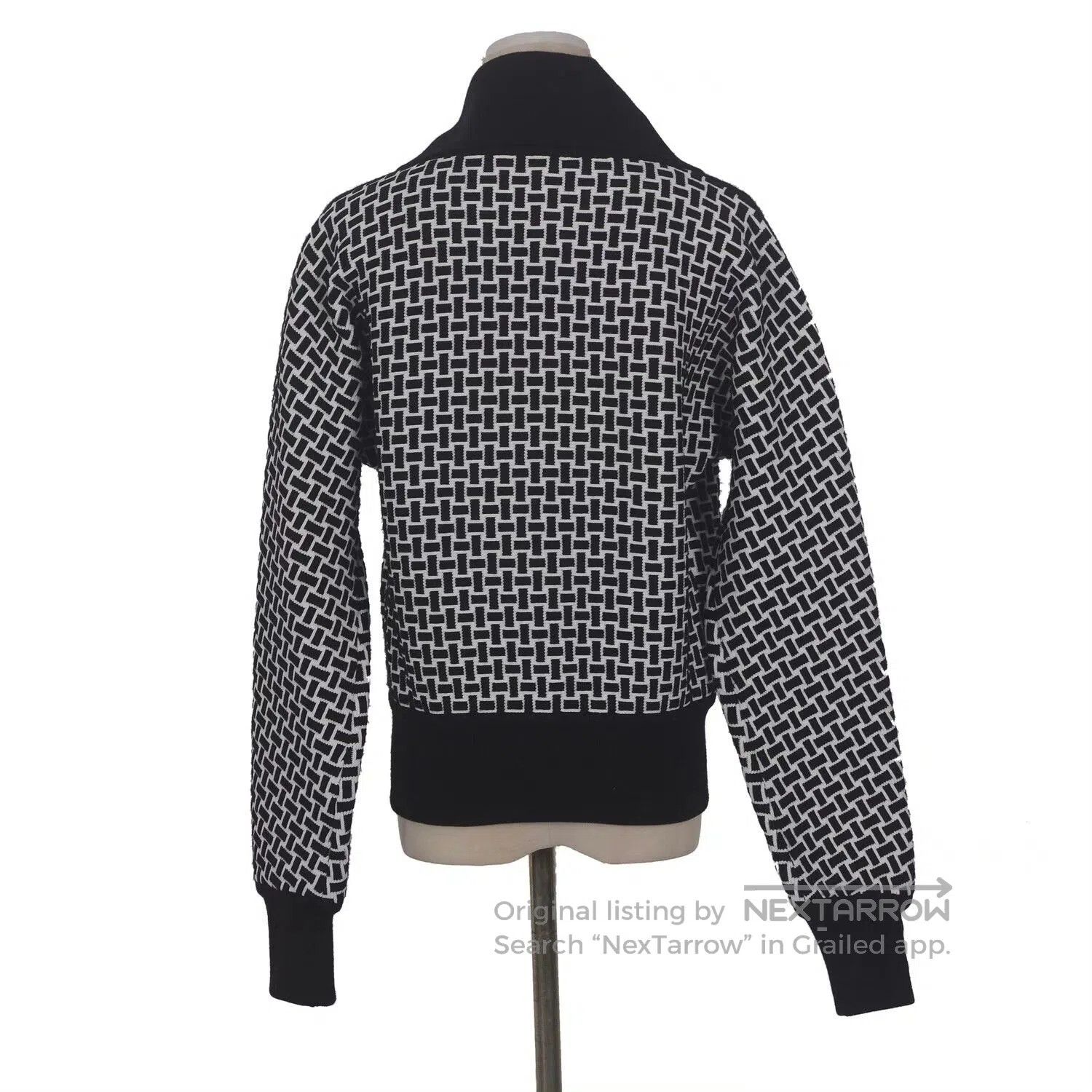 Hermes Hermes Black White Wool Blend Zip Jacket. Size XS / US 0-2 / IT 36-38 - 2 Thumbnail