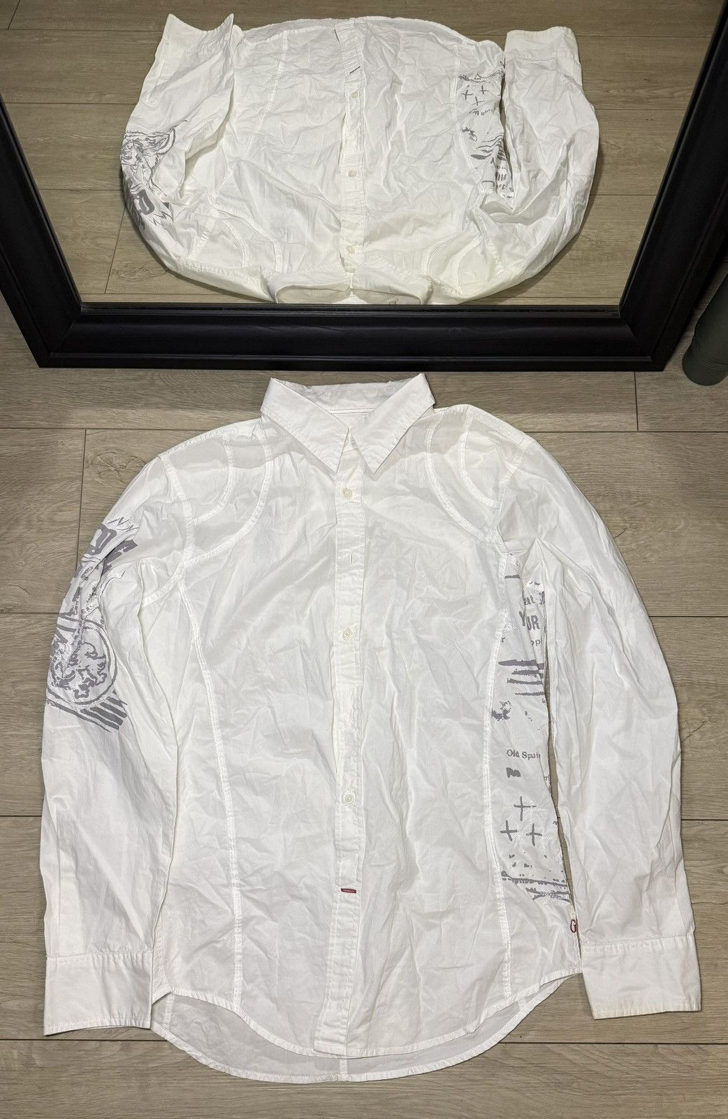 Affliction Y2K 2000s Afflcition Style Embroidered Button Up Long Sleeve Size US L / EU 52-54 / 3 - 1 Thumbnail
