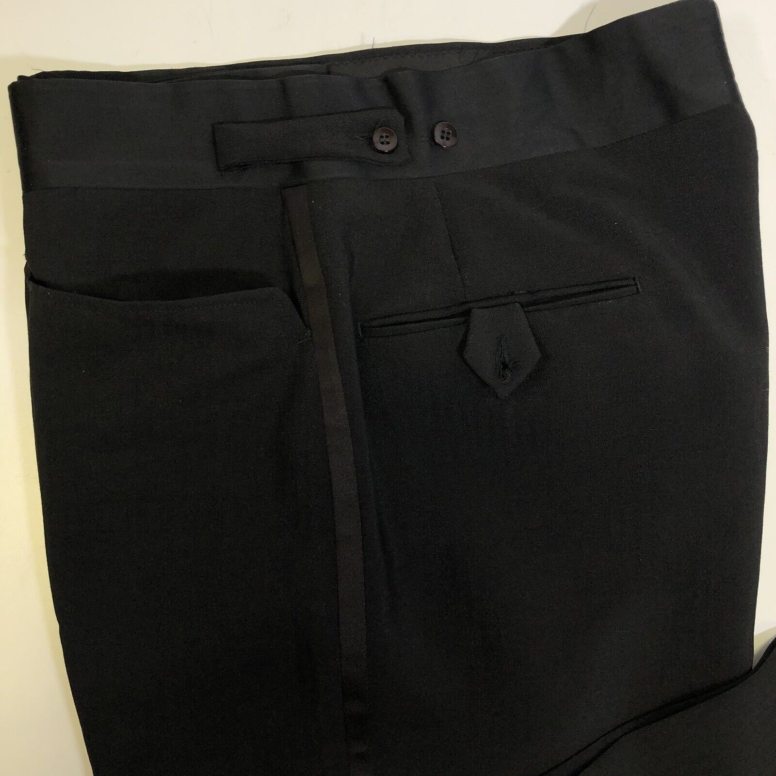 Other 2 pc Vtg Black Tux SHARKSKIN Suit Silk Wool ROCKABILLY Suit Size 40R - 9 Thumbnail