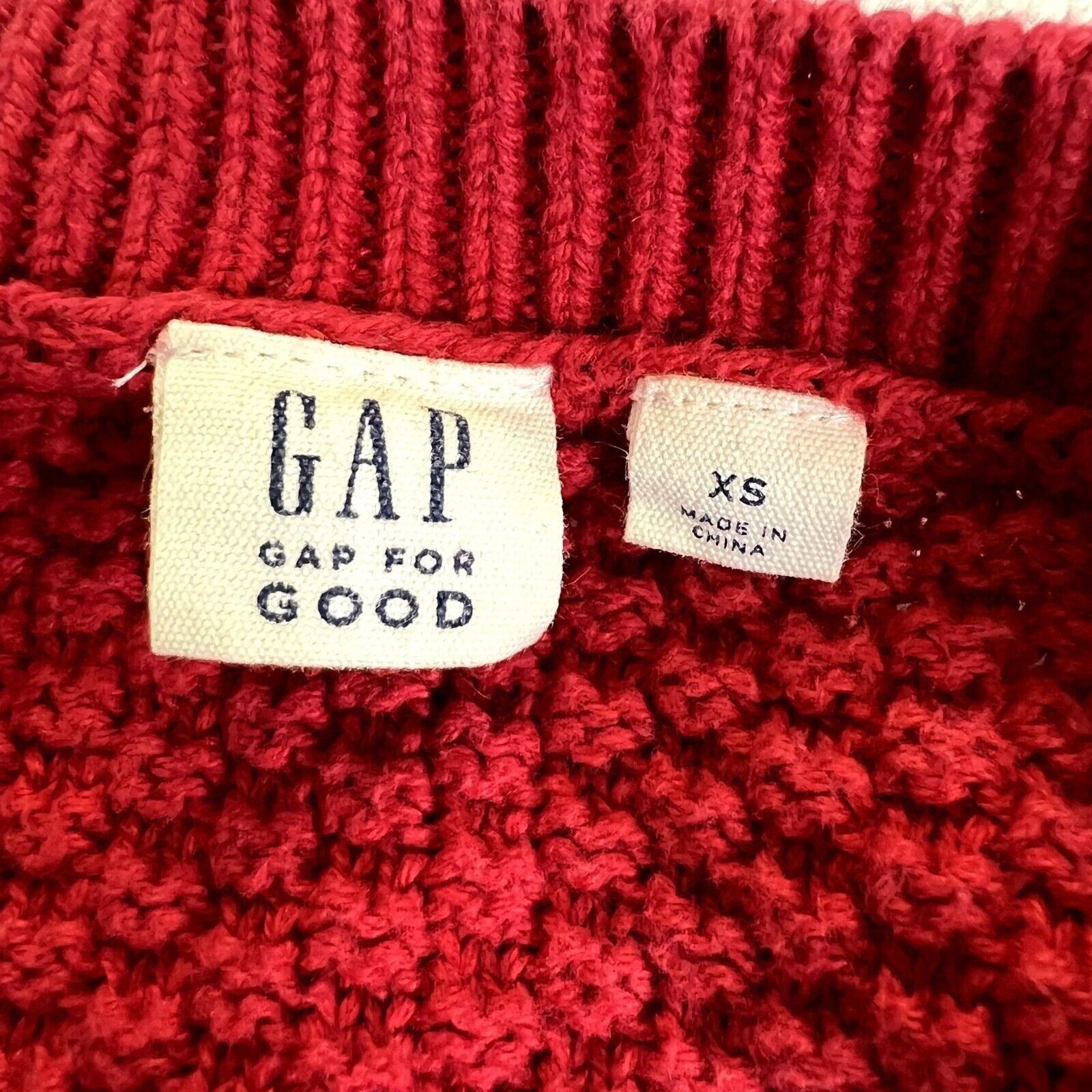 Gap Gap Red Chunky Knit Crewneck Sweater Size XS / US 0-2 / IT 36-38 - 7 Thumbnail
