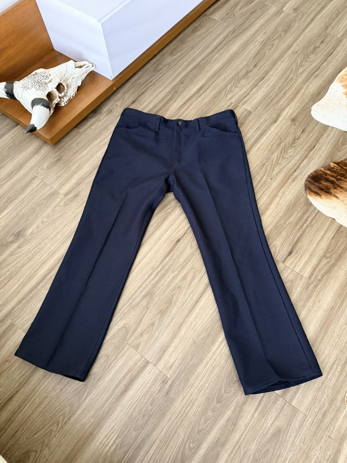 Wrangler Vintage Wrangler Pants 40x 30 Navy Polyester Western Slacks Size US 40 / EU 56 - 1 Thumbnail