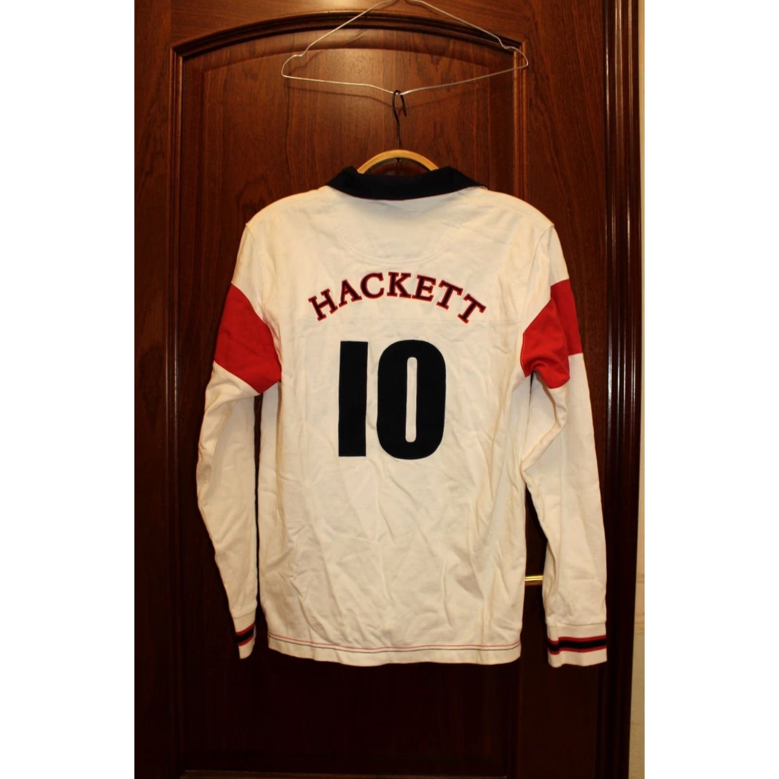 Vintage Hackett London England Rugby Polo Longsleeve Jersey S Men White Limited edition #10 Rugby Shirt Mens Size US S / EU 44-46 / 1 - 5 Thumbnail