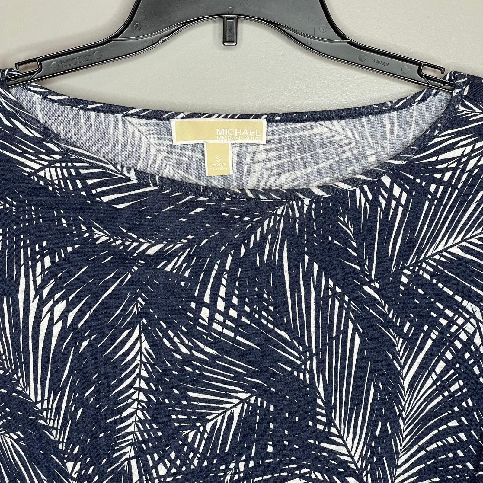 Michael Kors Michael Kors Pullover Leaf Print Blue short Sleeve Shirt, S Size S / US 4 / IT 40 - 3 Thumbnail