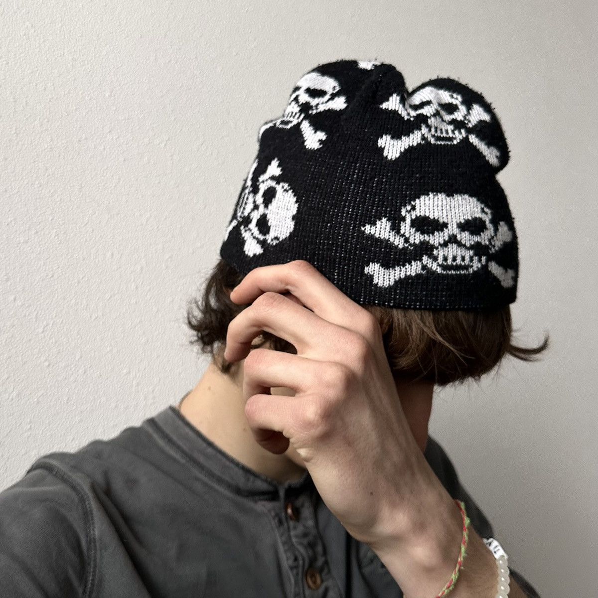 Hysteric Glamour × Undercover Japan Skull Yohji Yamamoto Vibe Knit Hat Beanie Size ONE SIZE - 3 Thumbnail