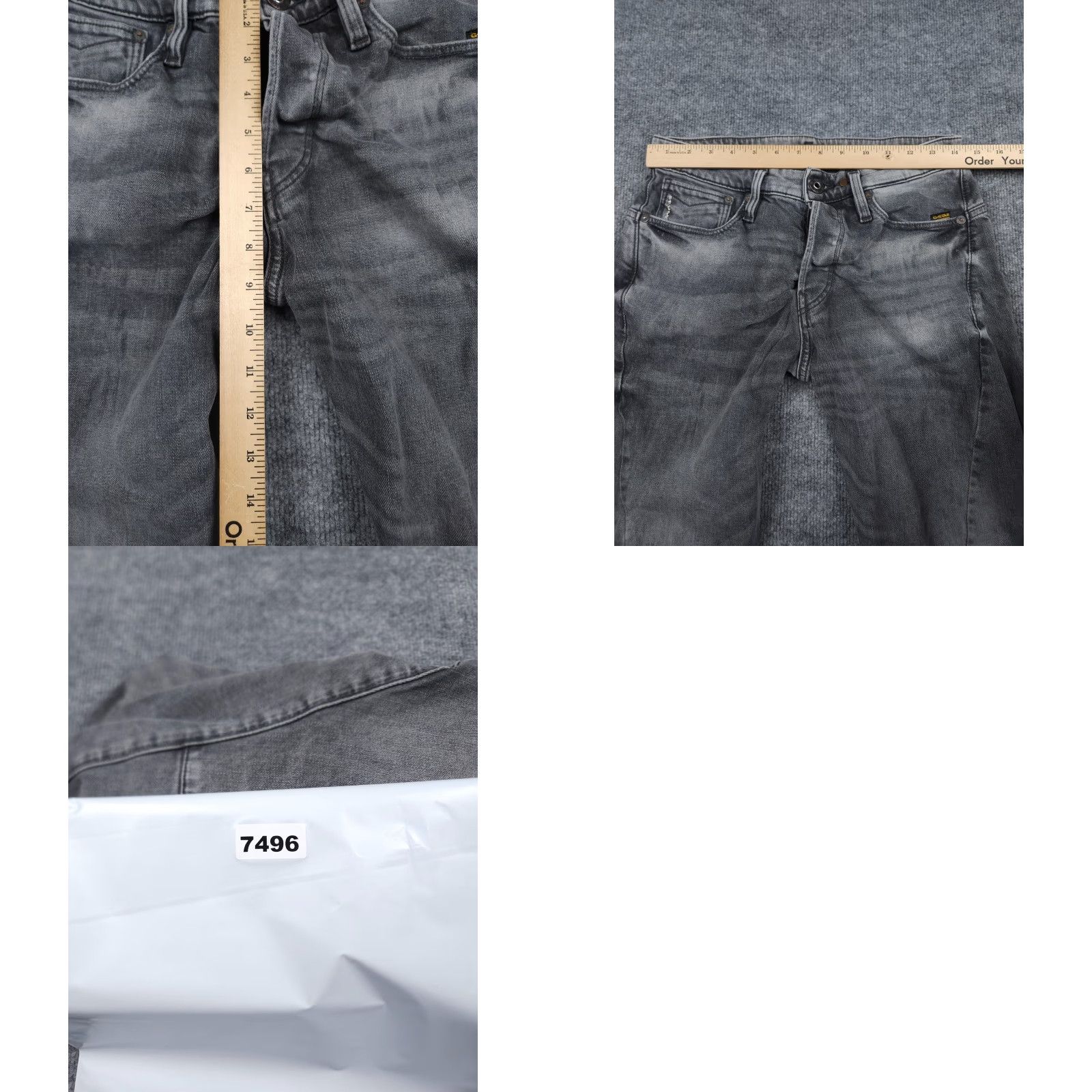 G-Star G-Star Raw Scutar 3D Slim Tapered Jeans Men's Gray Abstract Y2K 28x28 Slim 5-Pocket Denim Cotton Blend Button Closure Regular Inseam 28 Jeans Size US 32 / EU 48 - 8 Thumbnail