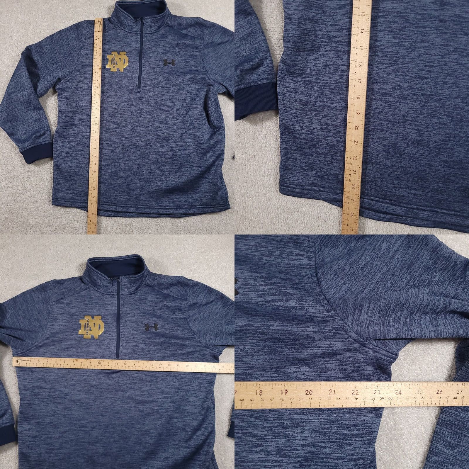 Under Armour Under Armour ColdGear 1/4 Zip Pullover Sweatshirt Mens Large Blue Size US L / EU 52-54 / 3 - 8 Thumbnail